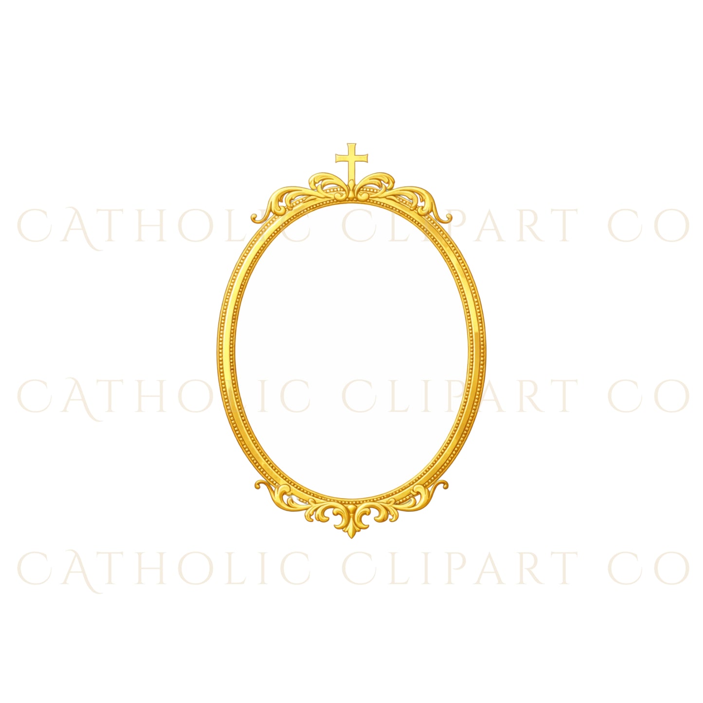 Marian Crest Clipart Set | Gold Marian M Monogram, Catholic Frame & Halo Symbols, Virgin Mary PNG