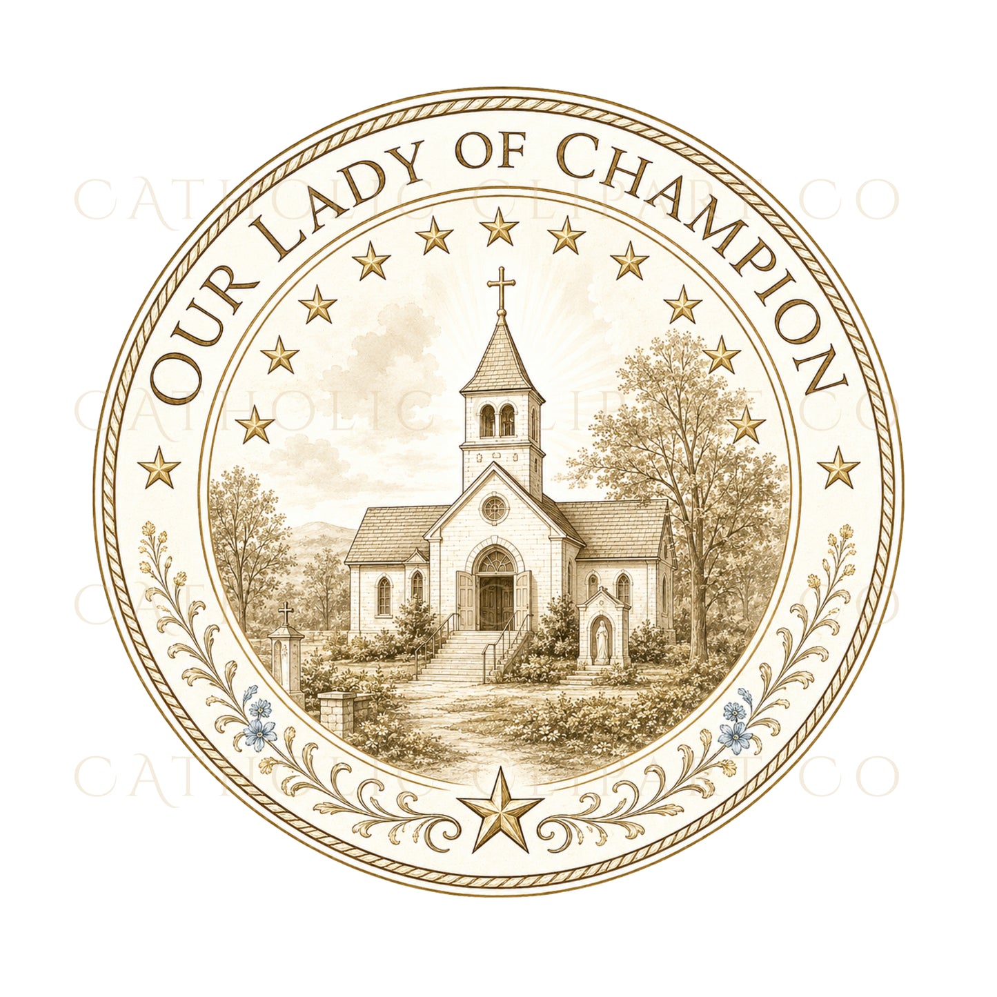 Our Lady of Champion Clipart PNG, Marian Apparition Clipart, Catholic Saint Mary PNG Bundle, Religious Clipart Commercial Use