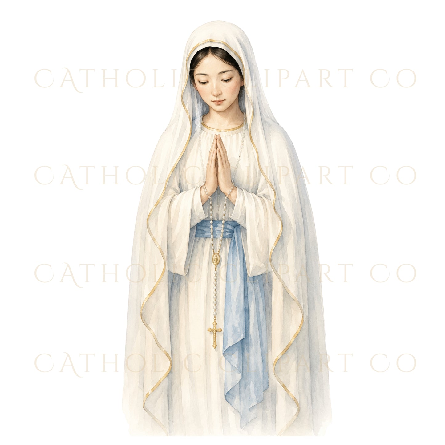 Our Lady of Akita Clipart PNG Bundle, Catholic Marian Apparition Clipart, Japanese Catholic Watercolor PNG, Commercial Use