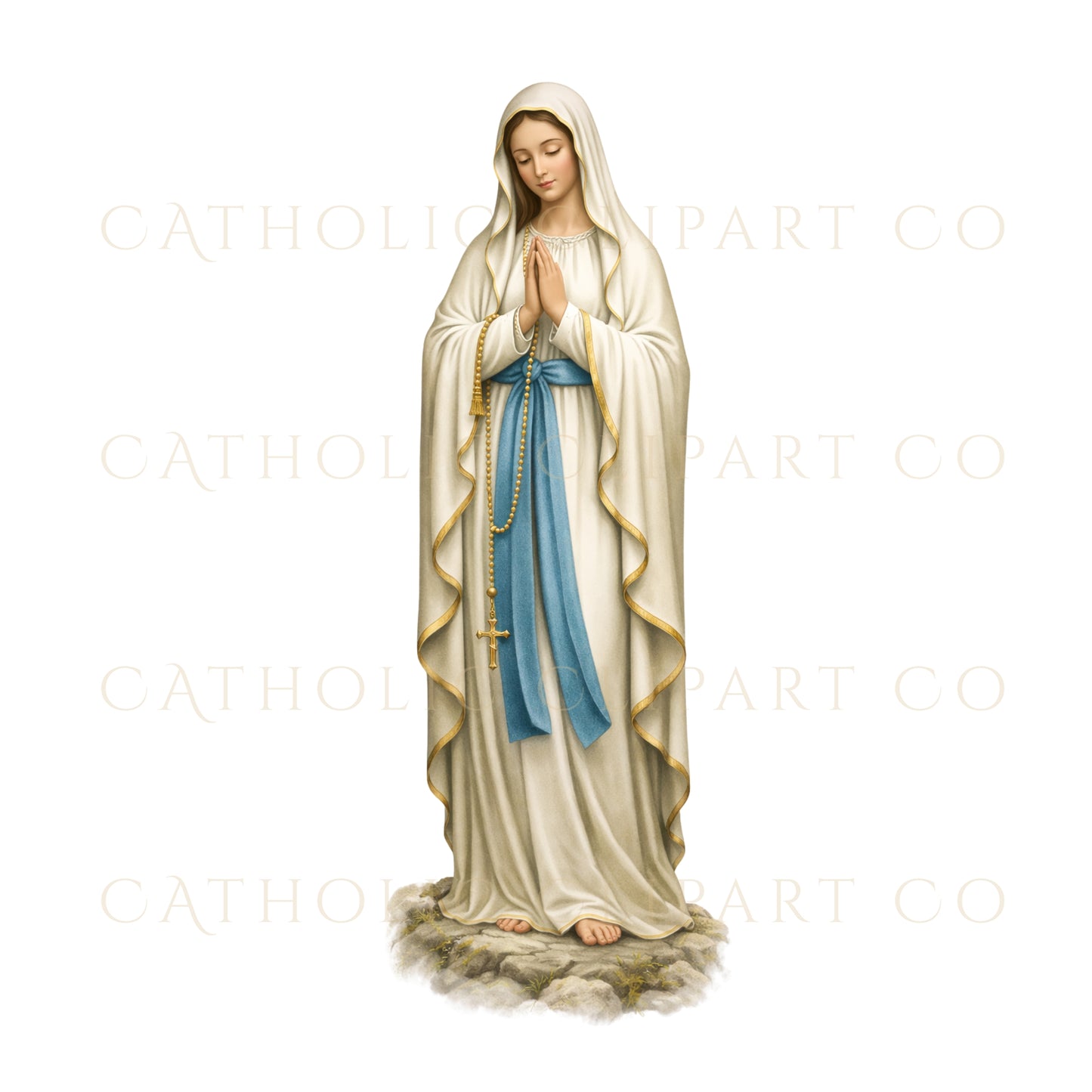 Marian Apparitions Clipart PNG | Our Lady of Guadalupe, Fatima, Lourdes | Catholic Virgin Mary Bundle, Immaculate Heart, Religious Clipart