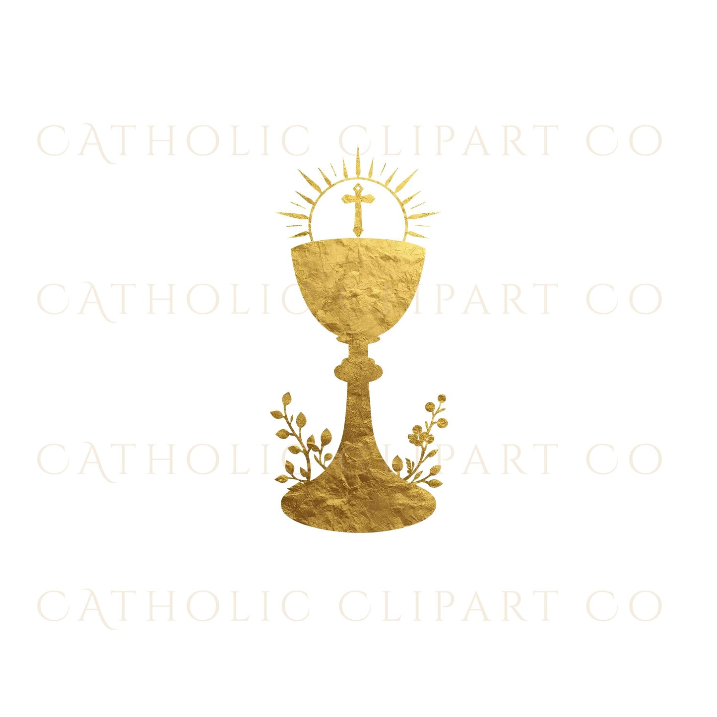 Faith-inspired Eucharistic clipart showing radiant gold monstrances and ornate chalices, ideal for Catholic crafts and church bulletins.