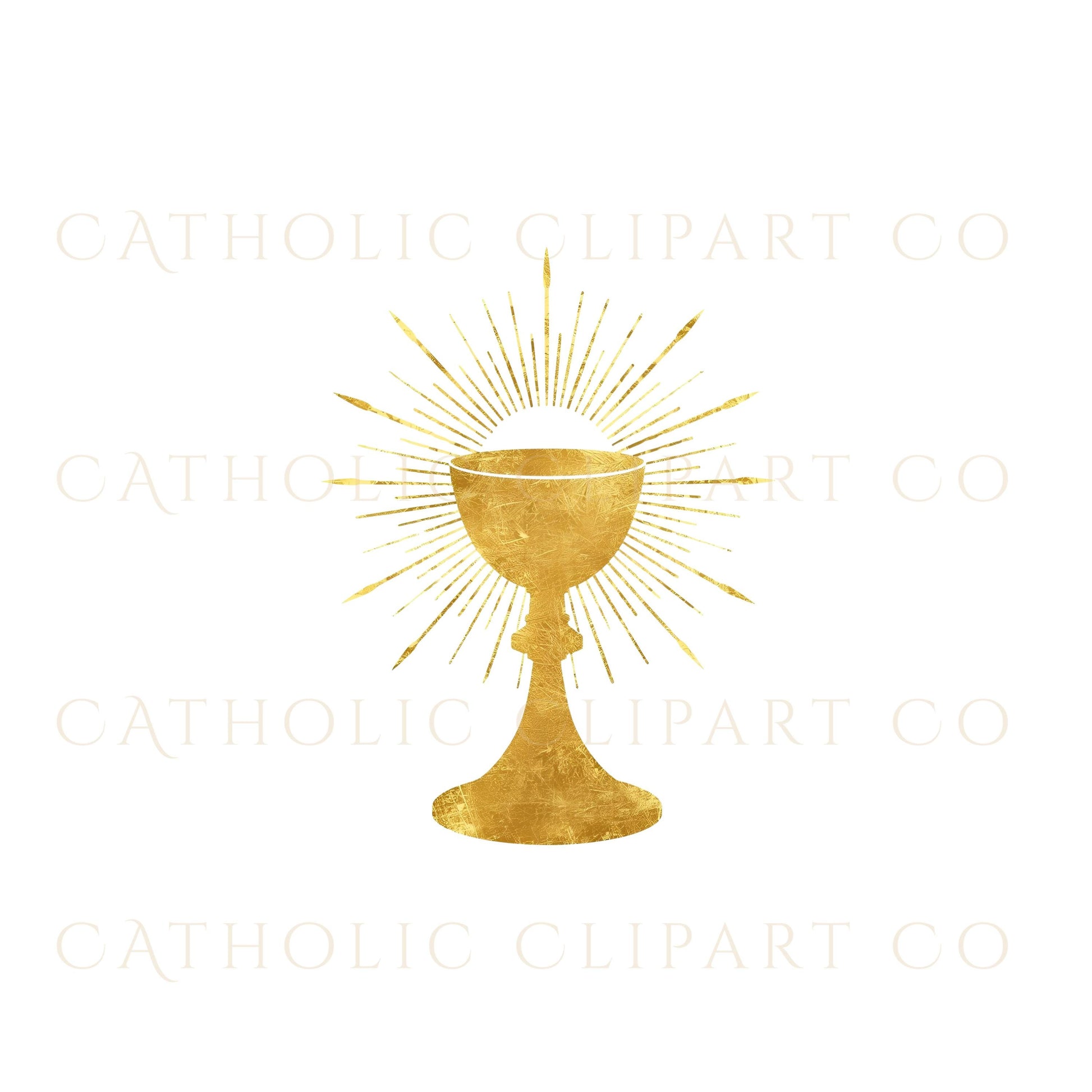 High-resolution Catholic Eucharist clipart pack with chalices and monstrances, perfect for Baptism, Mass, and First Communion artwork.