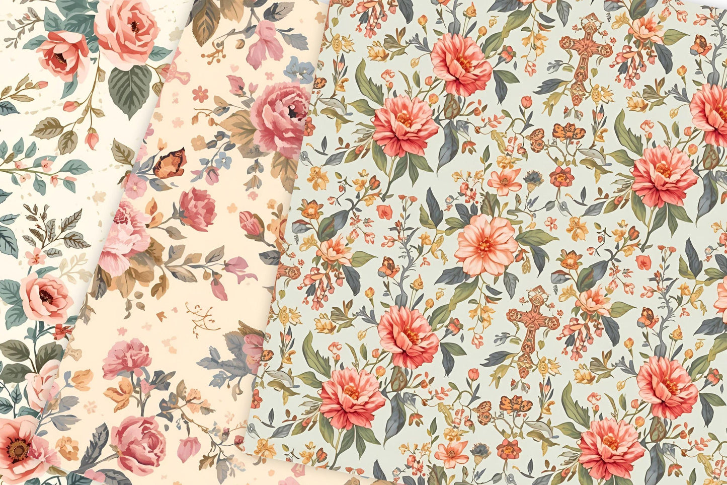 Non seamless 12x12 floral faith background, fondo de fe floral no repetitivo 12x12 para planner cristiano