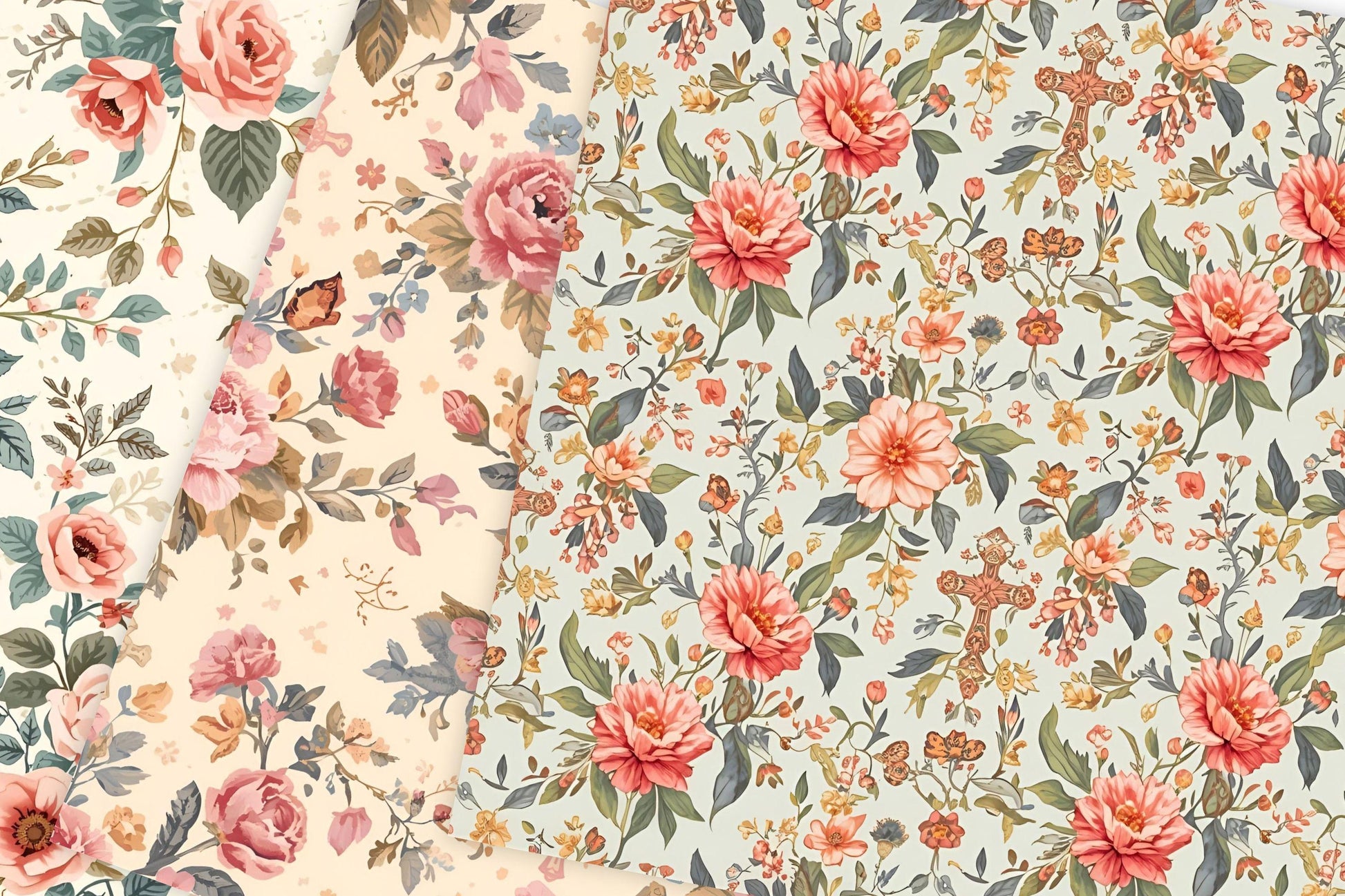 Non seamless 12x12 floral faith background, fondo de fe floral no repetitivo 12x12 para planner cristiano