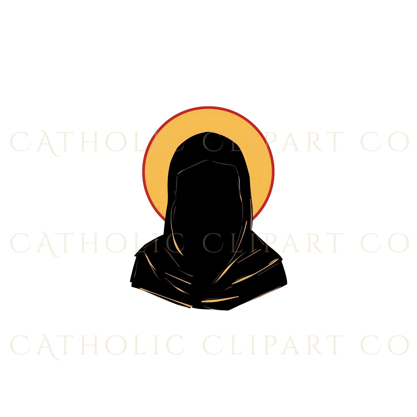 Saintly silhouette PNG pack, paquete de siluetas santas para imprimir