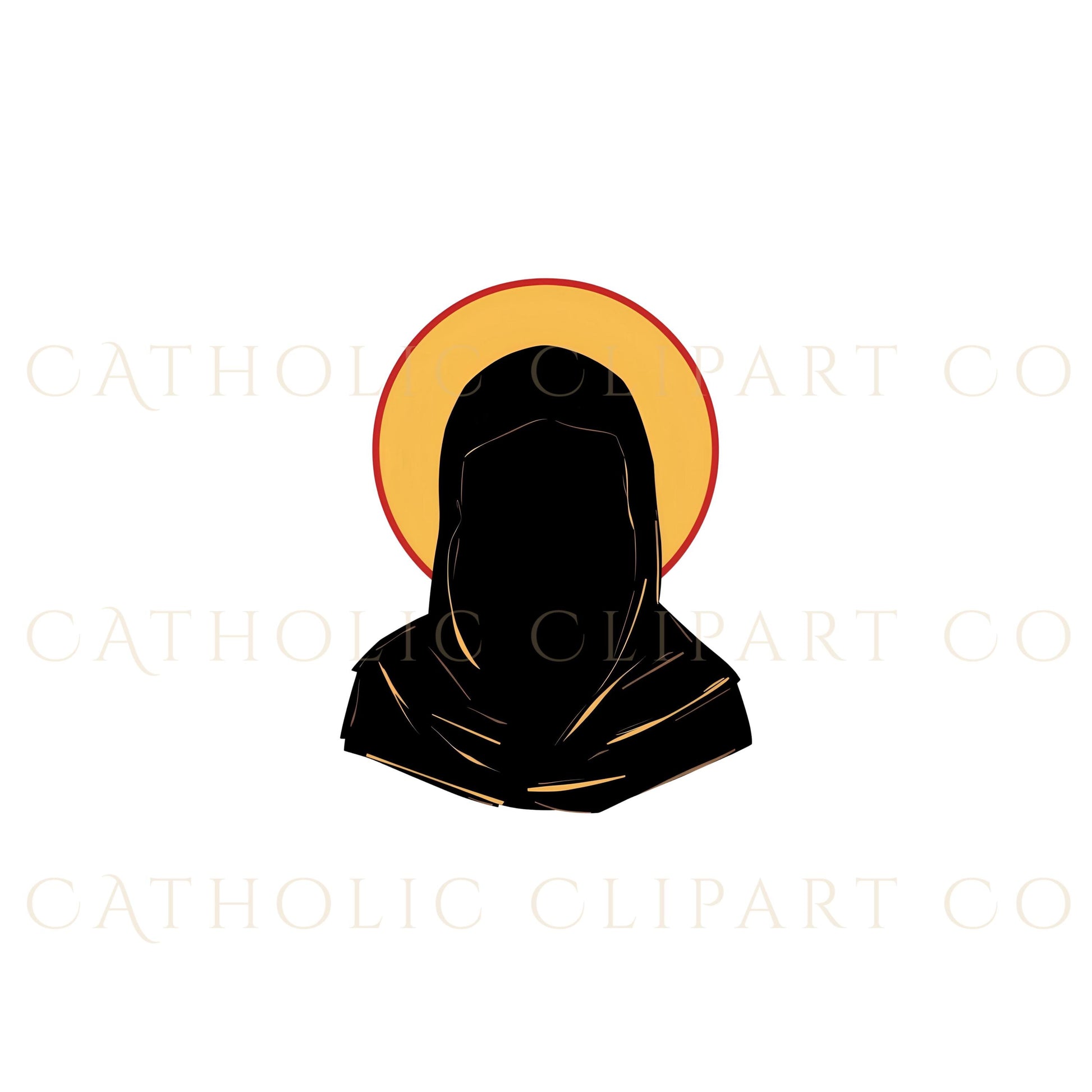Saintly silhouette PNG pack, paquete de siluetas santas para imprimir