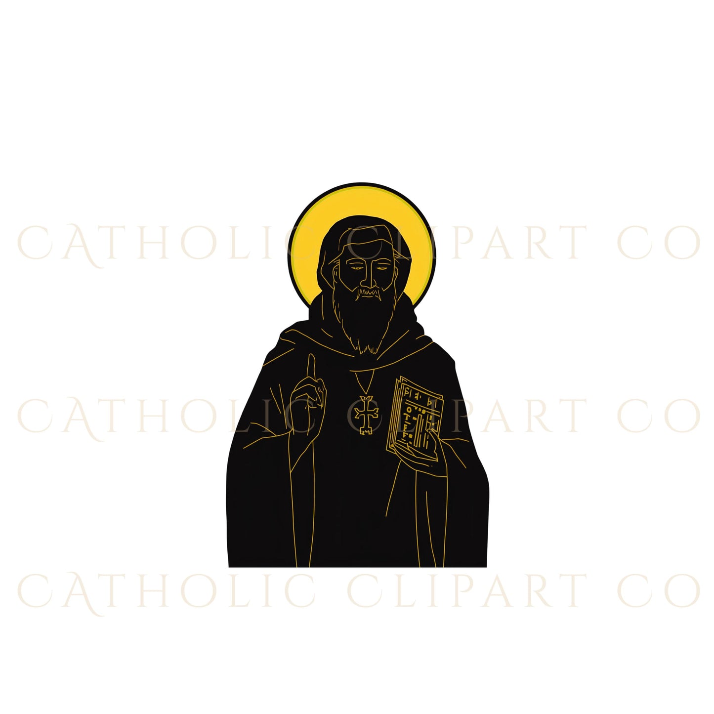 Catholic Saint Clipart Bundle | Saint Outline SVG PNG JPG | Religious Silhouette Pack for Cricut, Christian Art, Faith Design