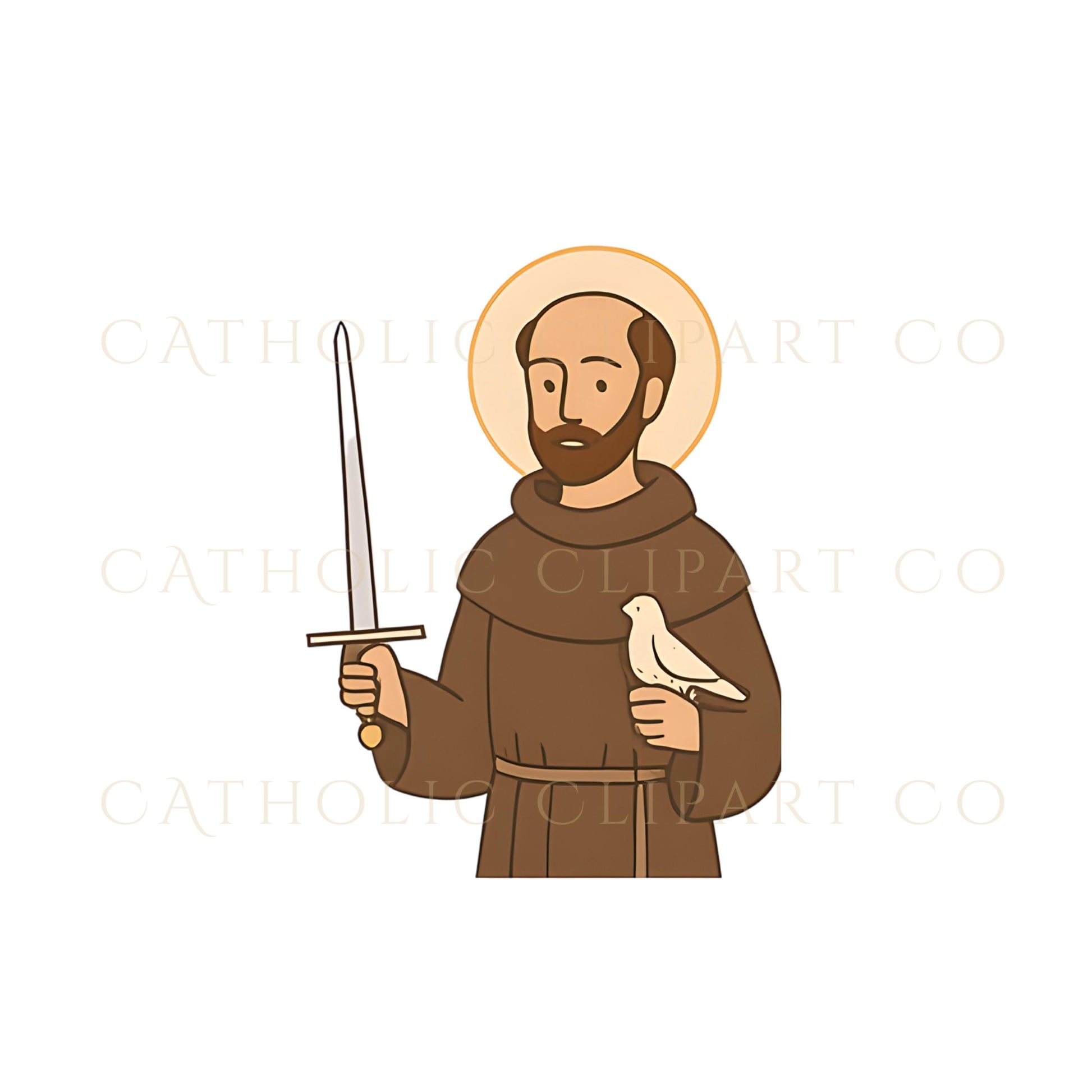 St. Cecilia clipart with a lyre, patroness of music | Santa Cecilia con una lira, patrona de la música