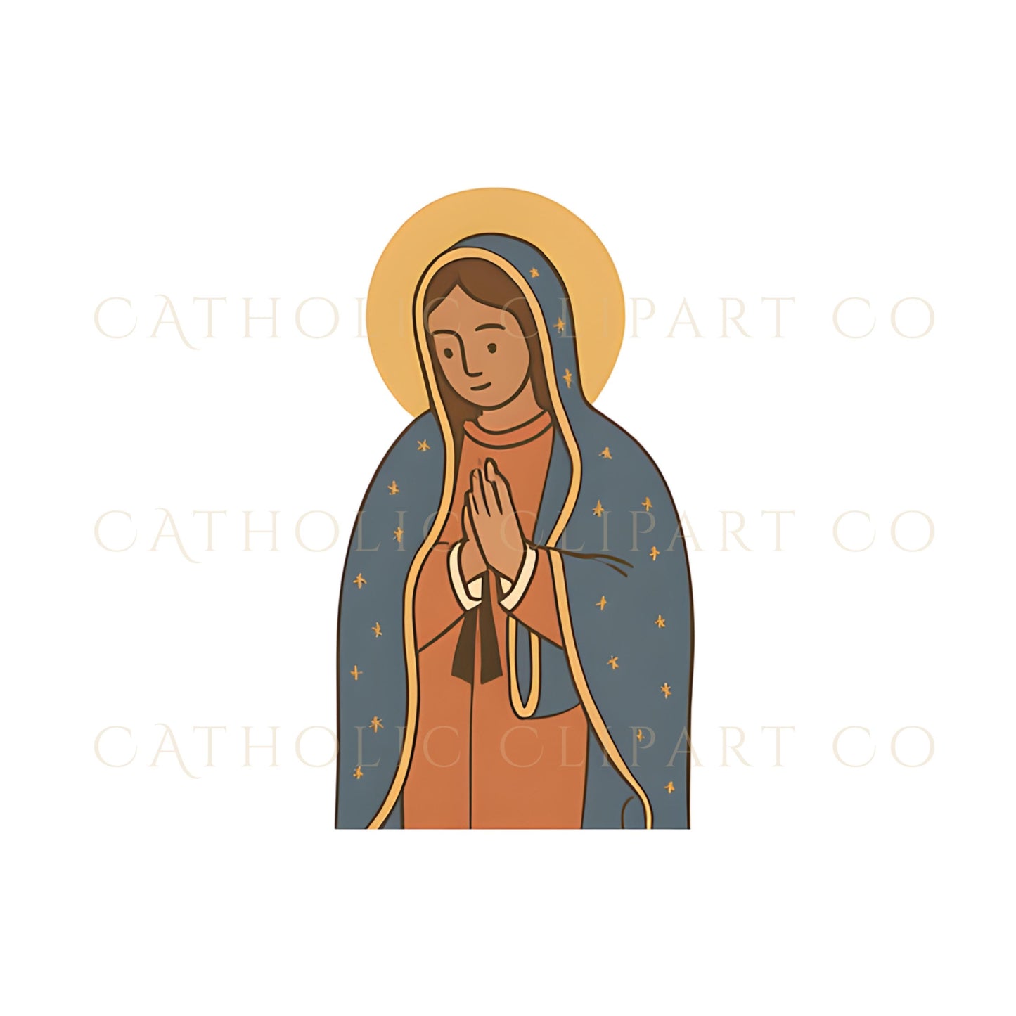 St. Clare of Assisi holding a monstrance | Santa Clara de Asís con custodia en estilo moderno