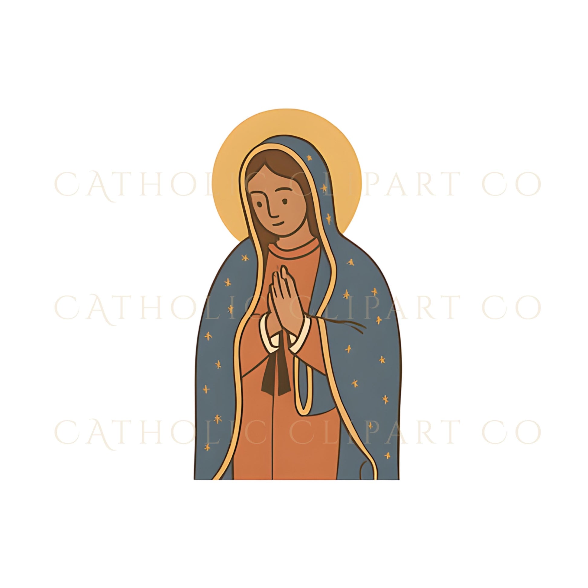 St. Clare of Assisi holding a monstrance | Santa Clara de Asís con custodia en estilo moderno