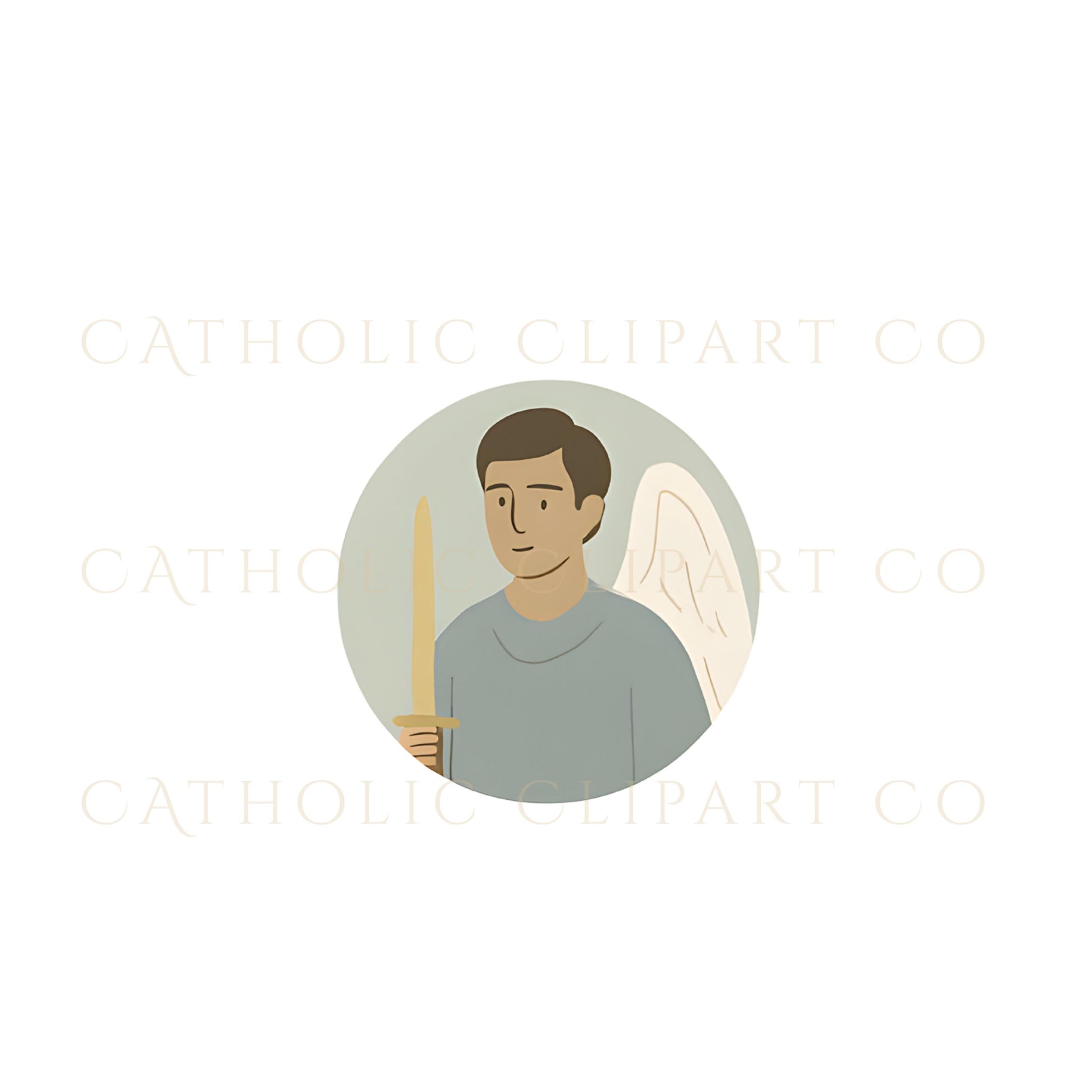 Catholic saint sticker set in pastel tones | Set de stickers de santos católicos en tonos pastel