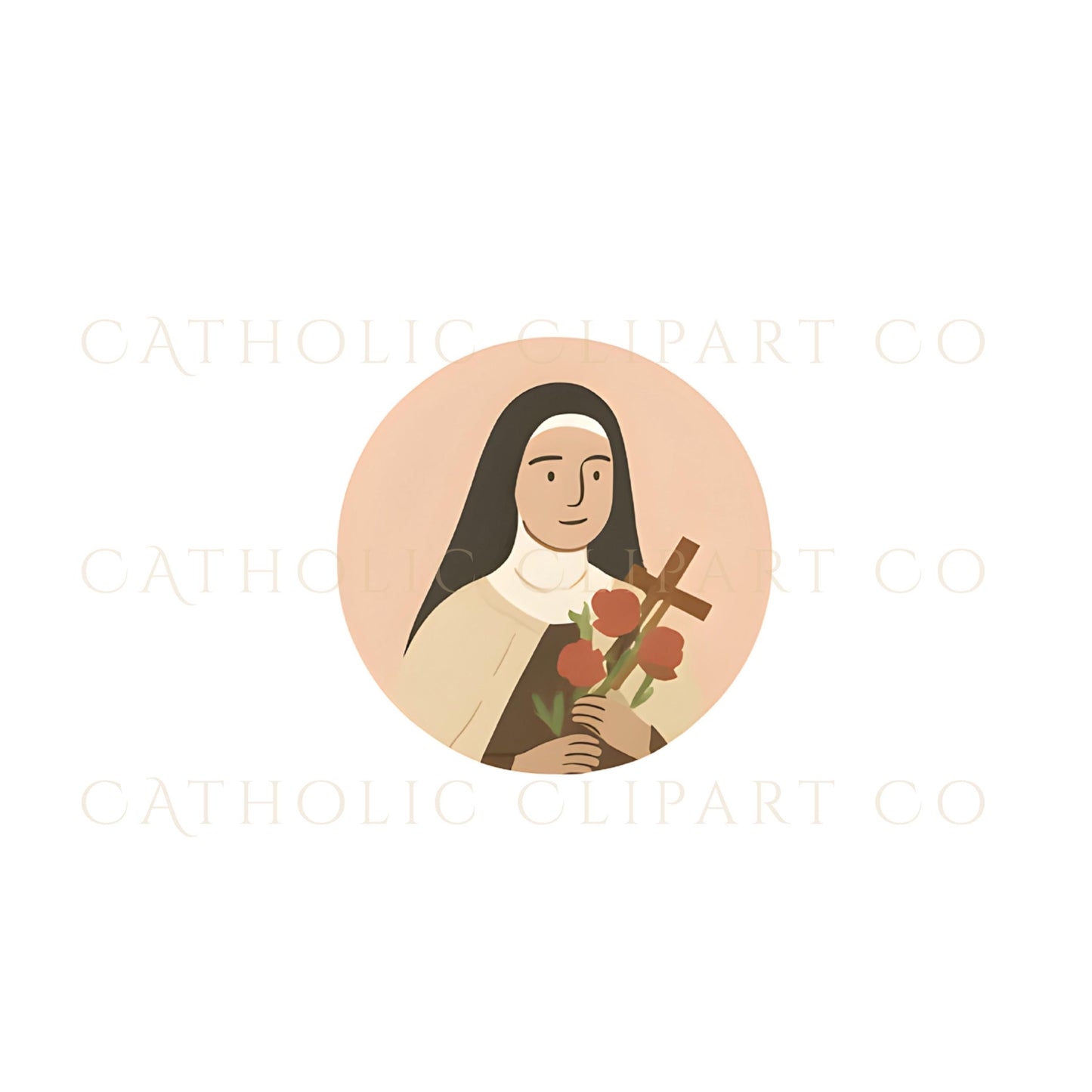 St. Joseph minimalist portrait with lilies | San José retrato minimalista con lirios