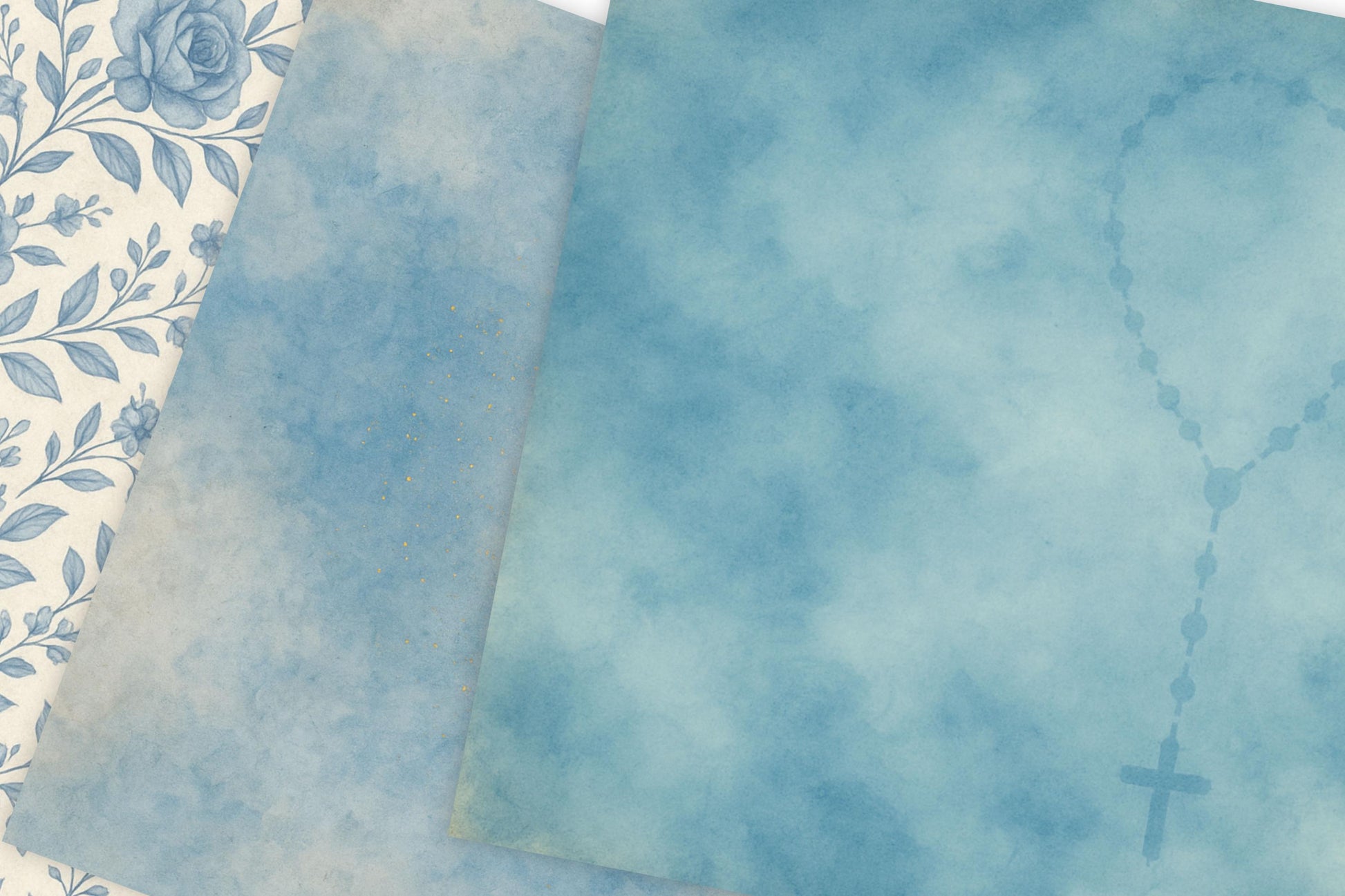 Vintage gold-accent Catholic background in Marian tones | Fondo católico vintage con detalles dorados en tonos marianos