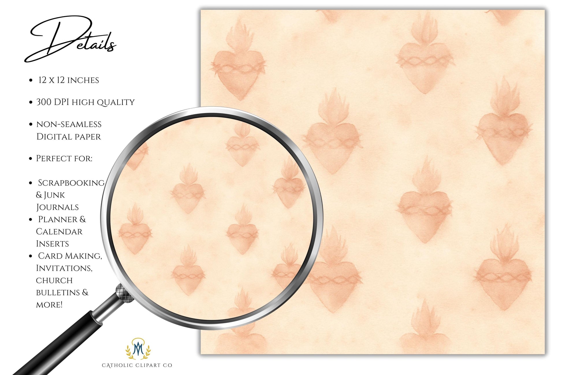 Ornate rose-gold floral frame in each corner on muted paper / Marco floral ornamentado en oro rosa en cada esquina.