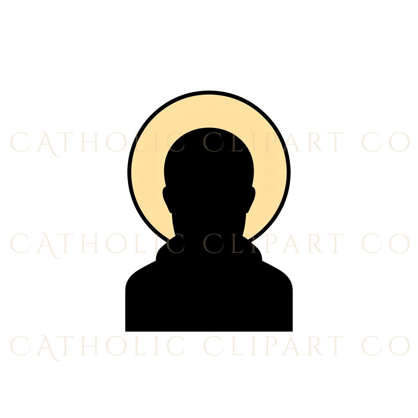 Saint outline SVG for Cricut, silueta de santo para proyectos cristianos