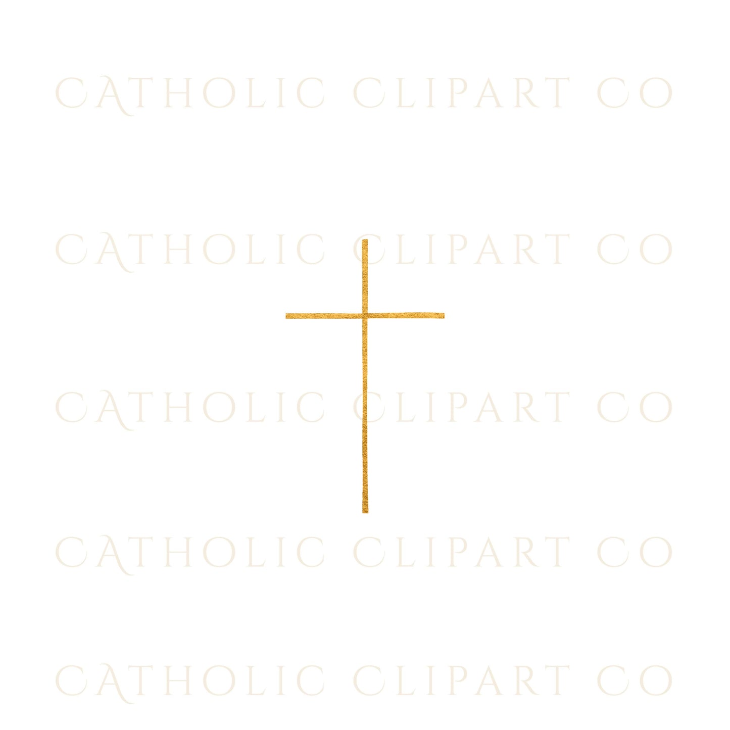 Modern gold cross for wedding stationery | Cruz dorada moderna para papelería de bodas