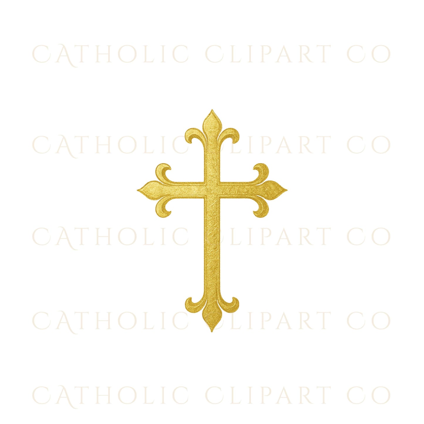 Minimalist gold Christian cross graphic | Gráfico minimalista de cruz cristiana dorada