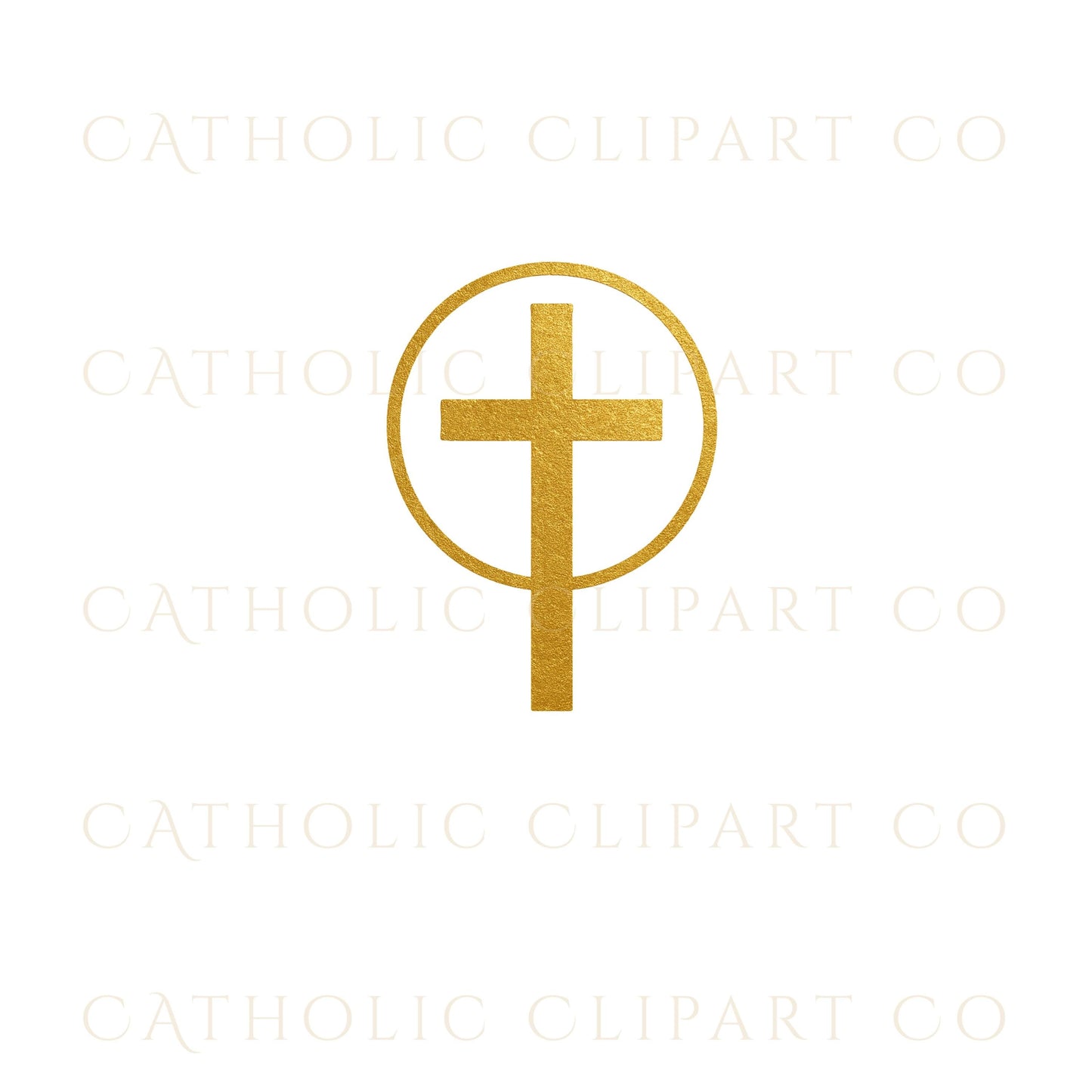 Textured gold paint cross clipart | Clipart de cruz dorada con textura de pintura