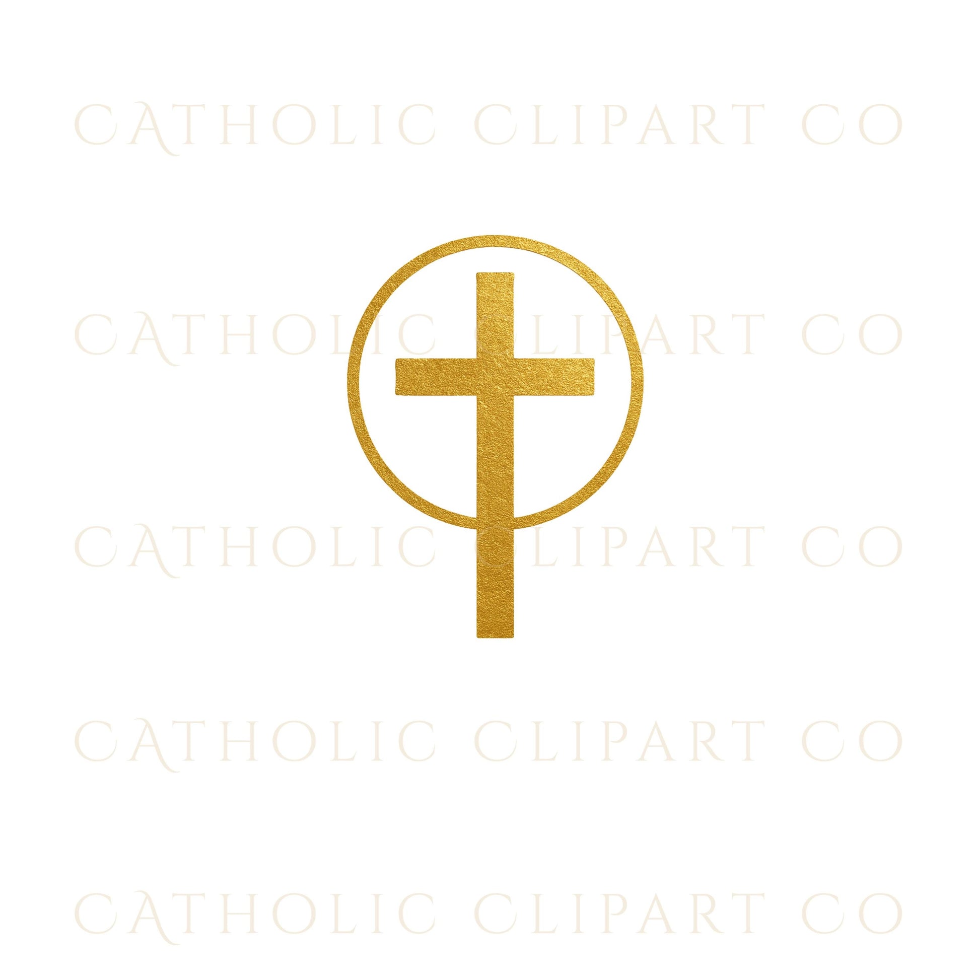 Textured gold paint cross clipart | Clipart de cruz dorada con textura de pintura