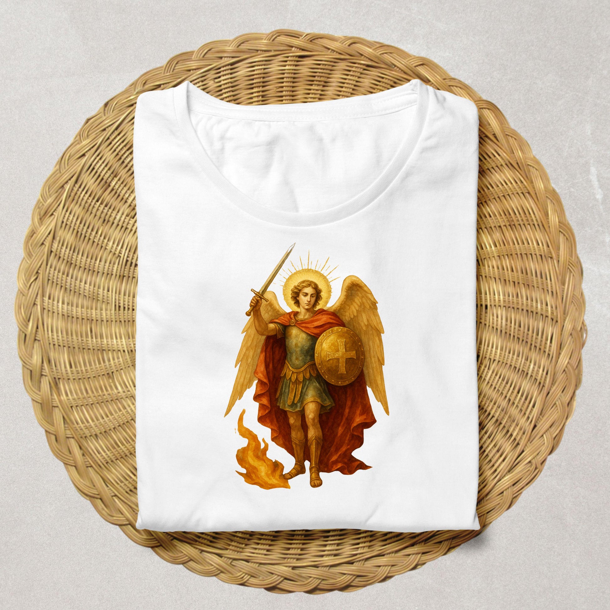 Catholic saint clipart set with three warrior angel poses / Set de clipart católico con tres poses de ángel guerrero
