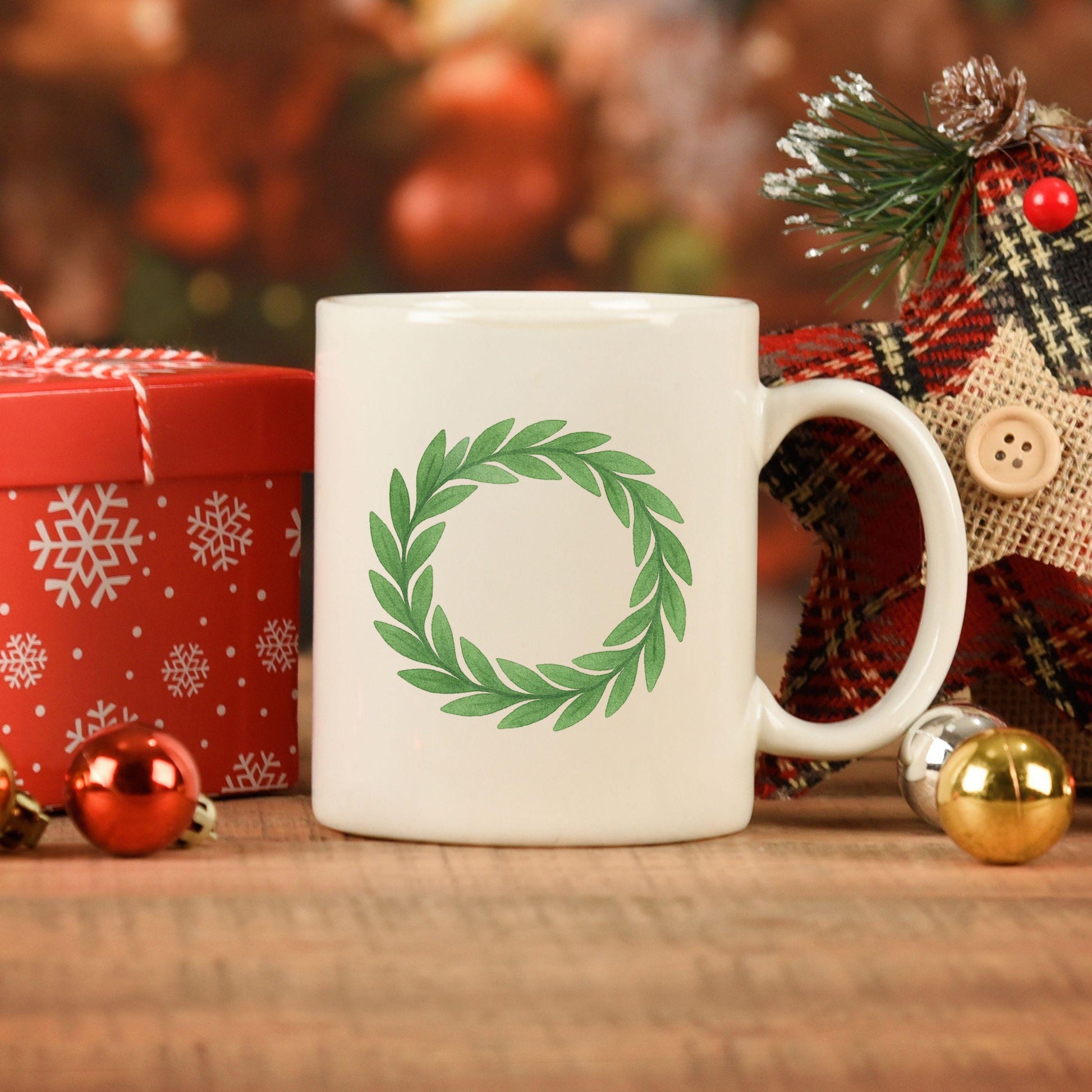 Christmas greenery watercolor branches for Advent — Ramas de follaje navideño en acuarela para Adviento