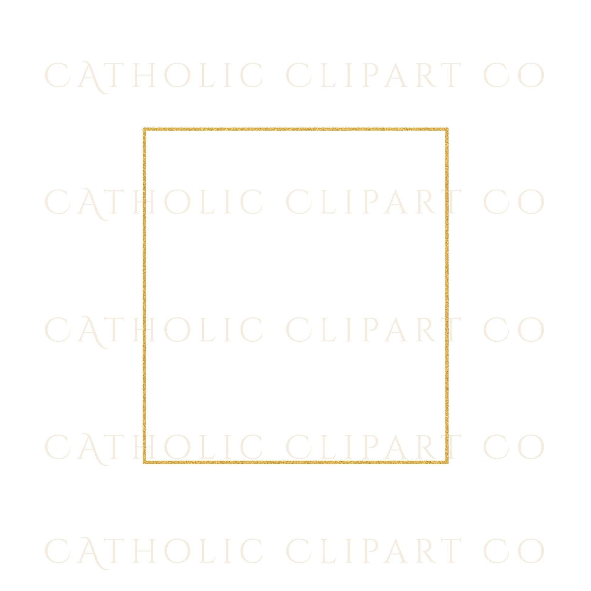 Holy card style frame with gold foil texture / Marco estilo estampa religiosa con textura oro foil
