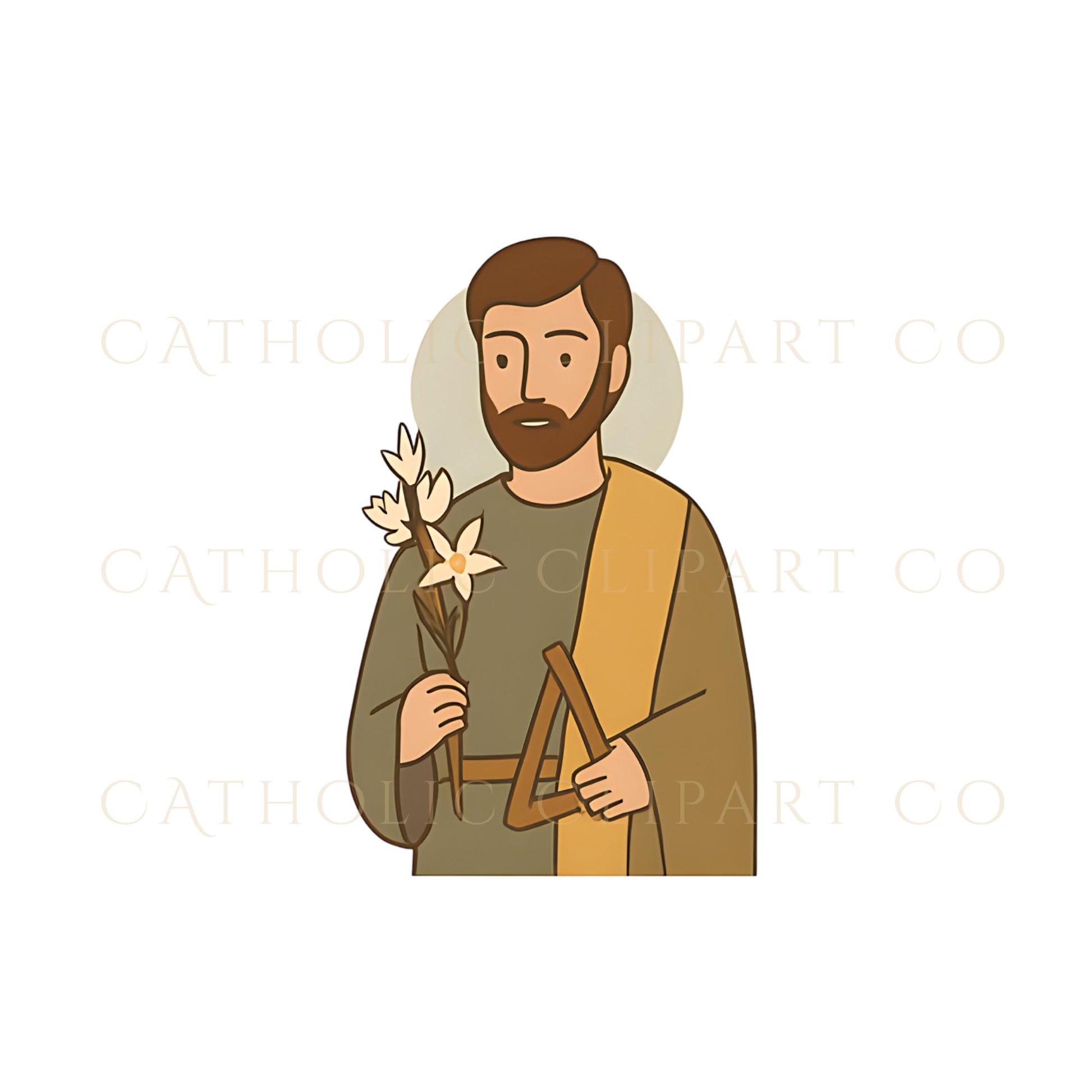 St. Francis of Assisi clipart with a dove | Clipart de San Francisco de Asís con paloma