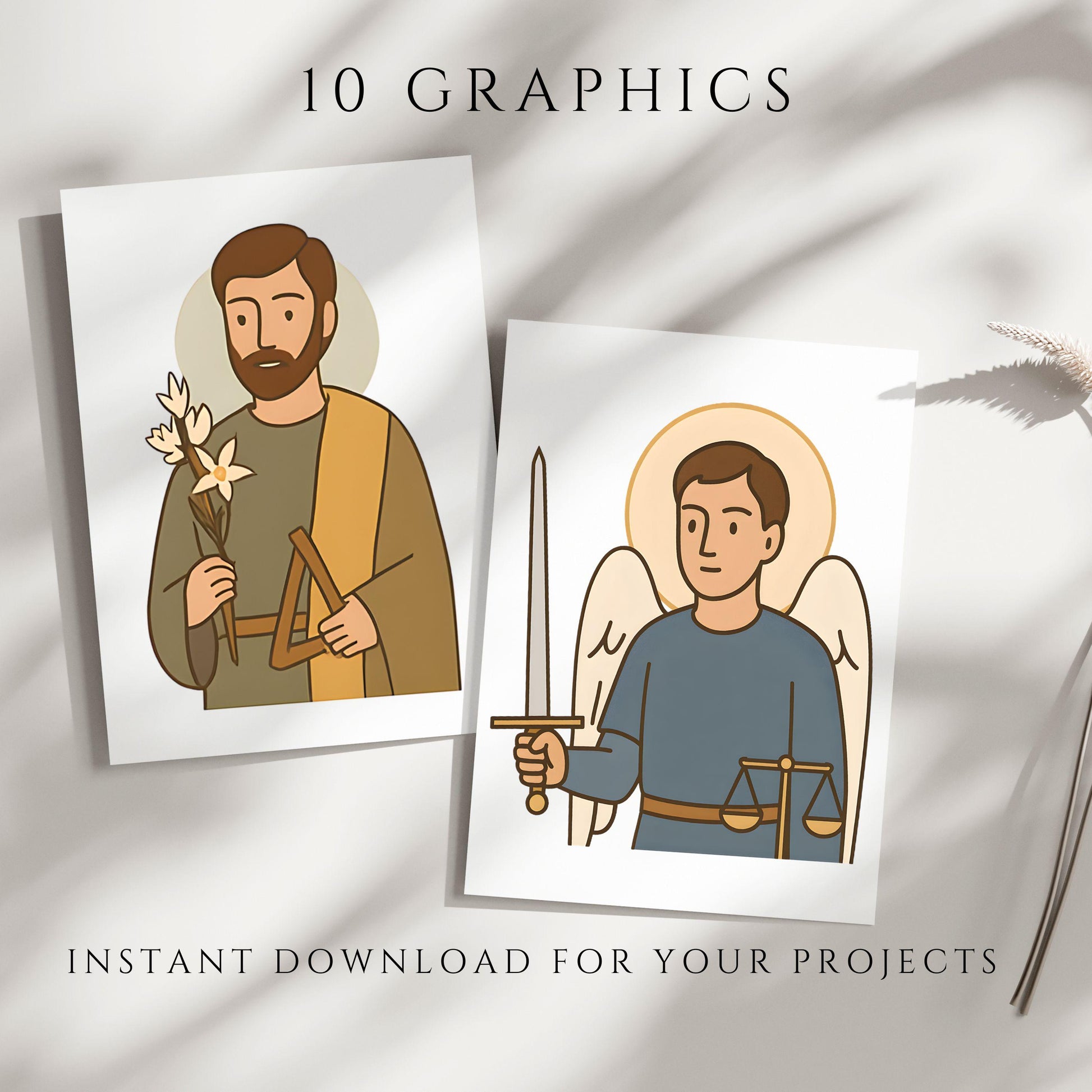 Catholic Saint Clipart Bundle | Modern Saints Clipart | Religious PNG Set | Christian Characters | Catholic Digital Clip Art Pack