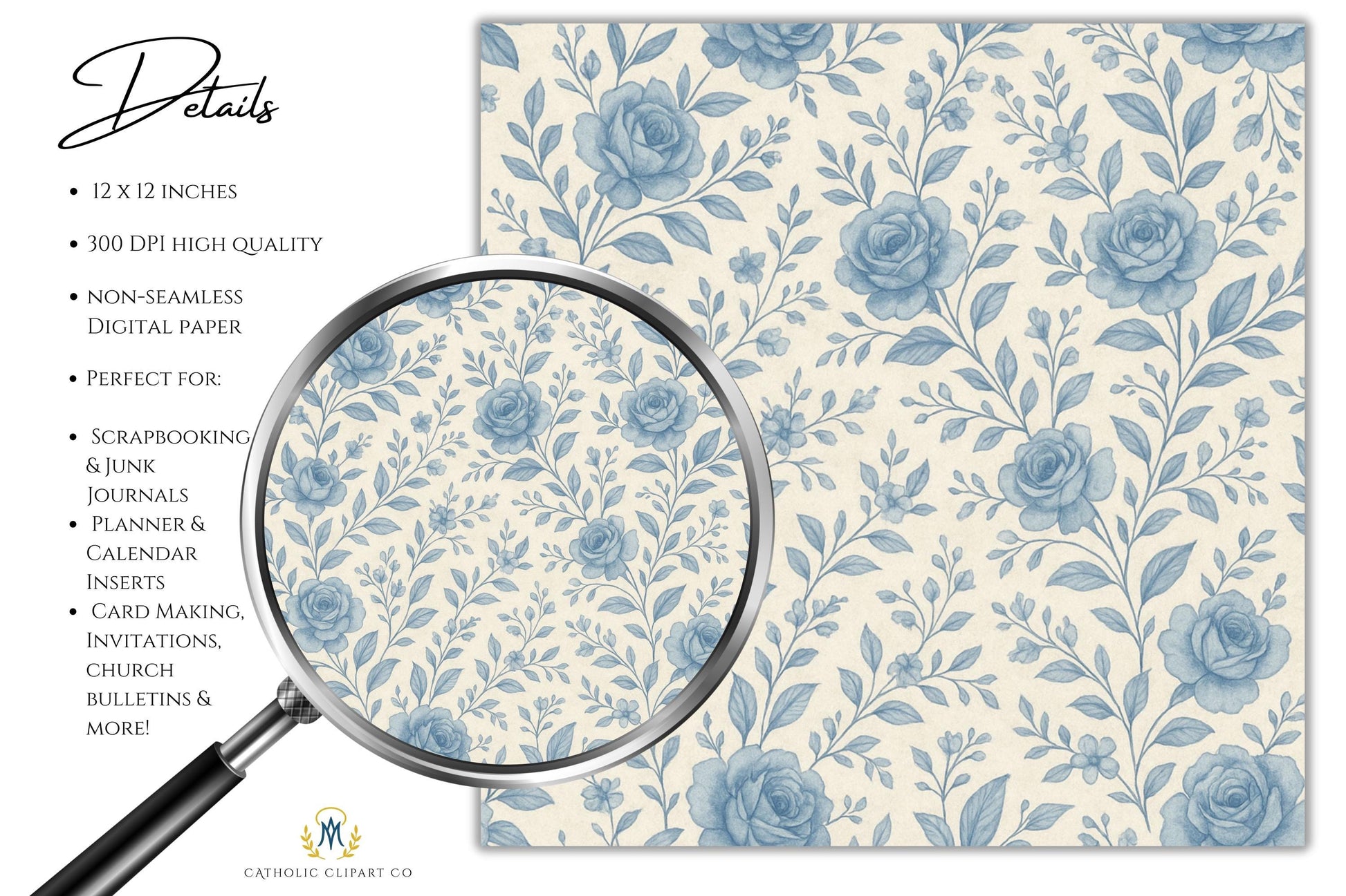 Christian craft paper featuring Marian blue tones and vintage texture | Papel cristiano para manualidades en tonos marianos con textura vintage