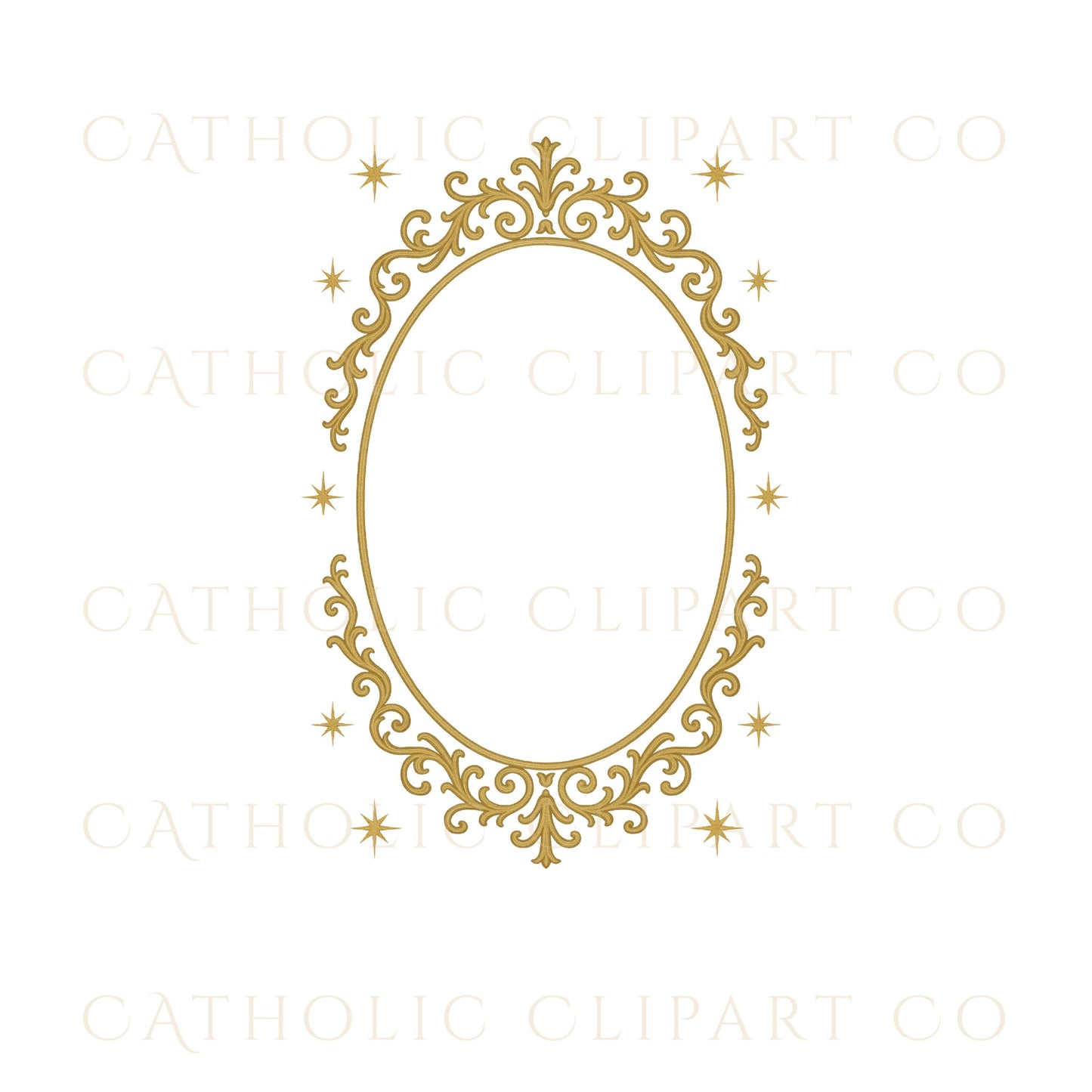 Minimal gold line frame with soft decorative corners – marco dorado minimalista con esquinas decorativas