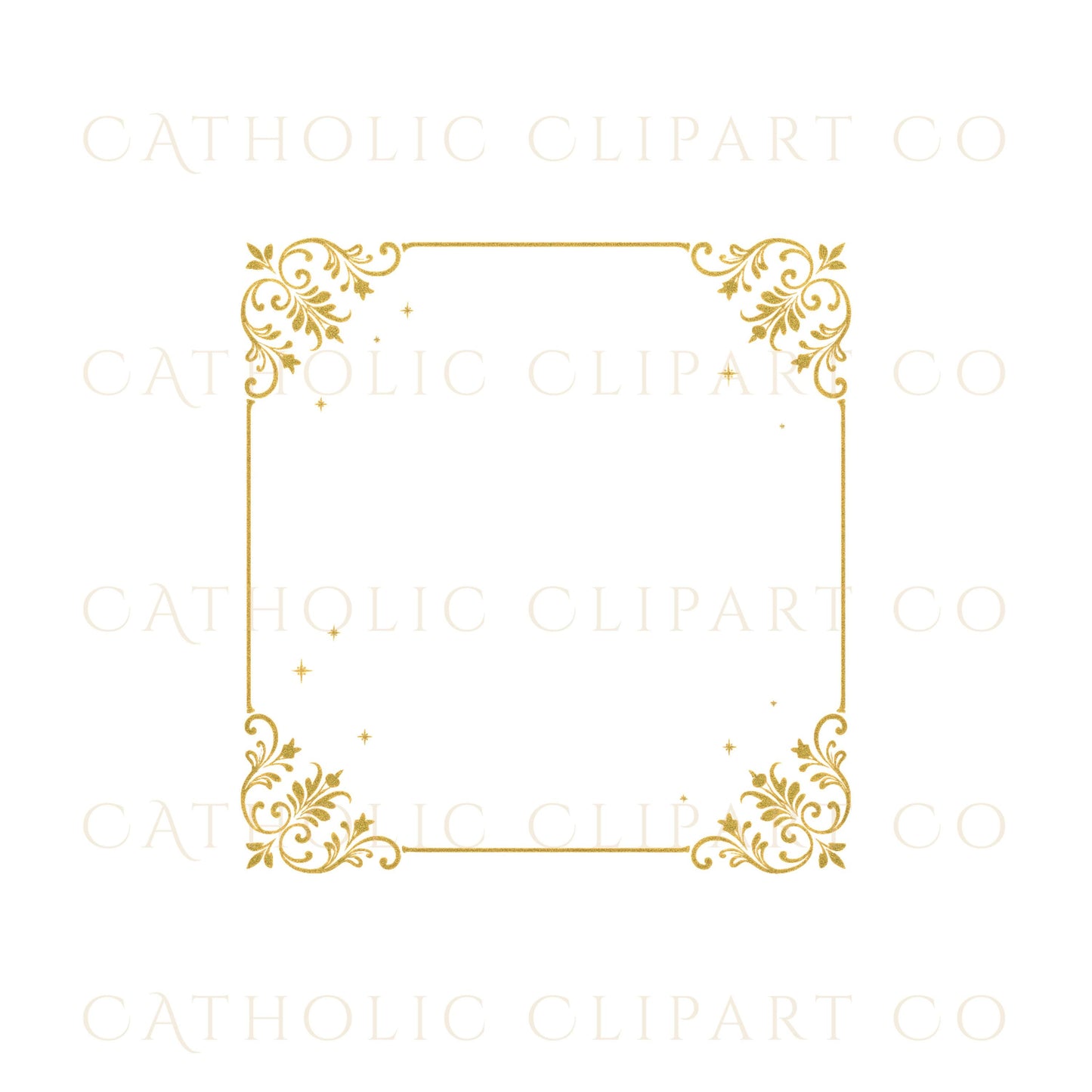 Elegant holy card frame with gold accents – marco elegante tipo tarjeta religiosa con acentos dorados