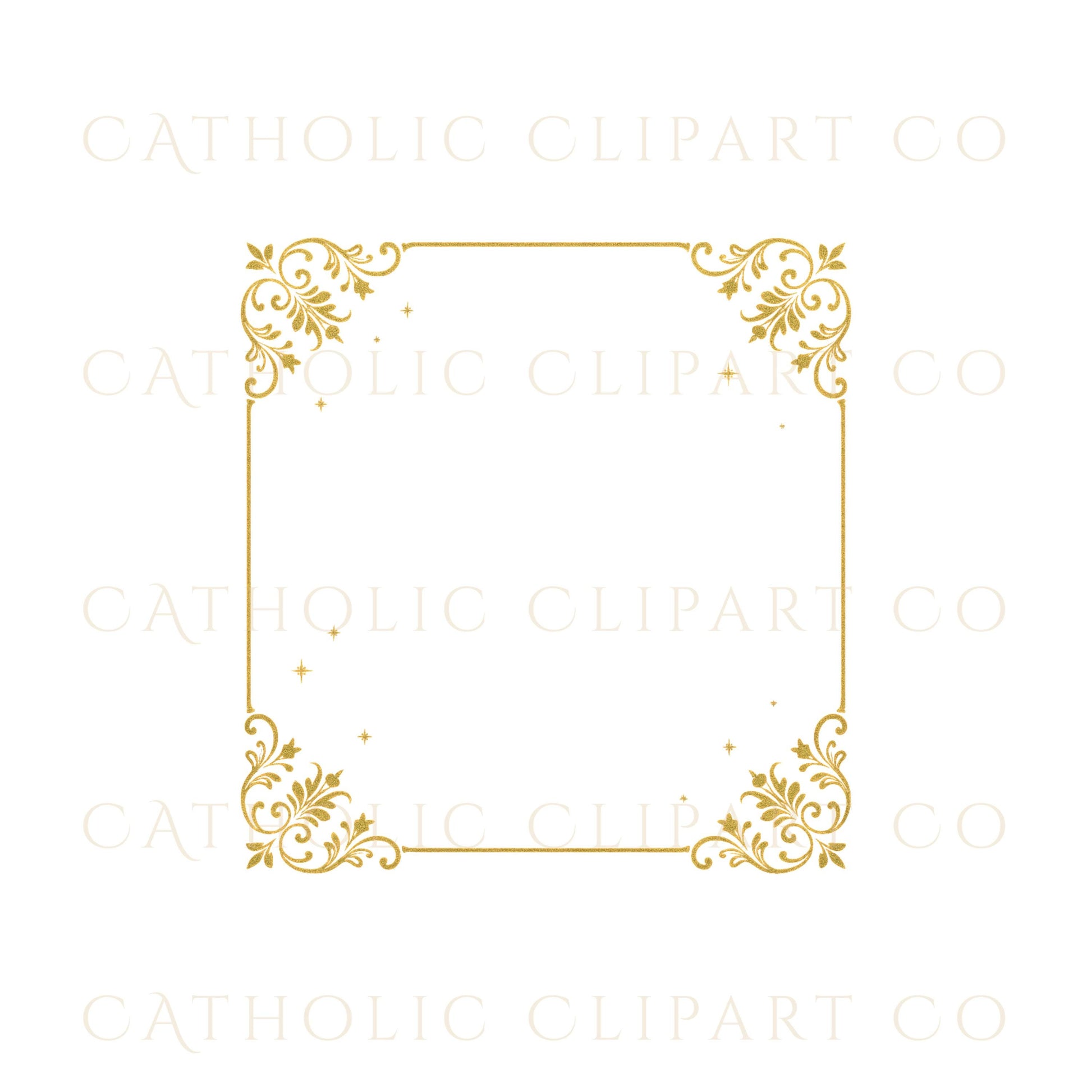 Elegant holy card frame with gold accents – marco elegante tipo tarjeta religiosa con acentos dorados