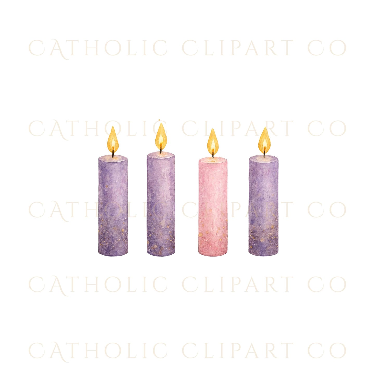 Advent Sunday candle progression set, conjunto de velas para los domingos de Adviento.