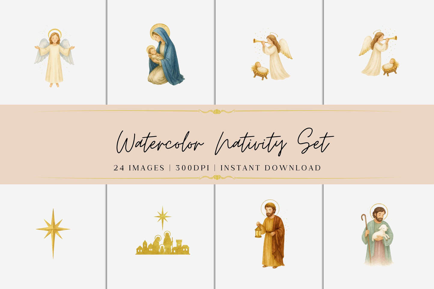 Baby Jesus in manger watercolor illustration — Ilustración del Niño Jesús en el pesebre en acuarela