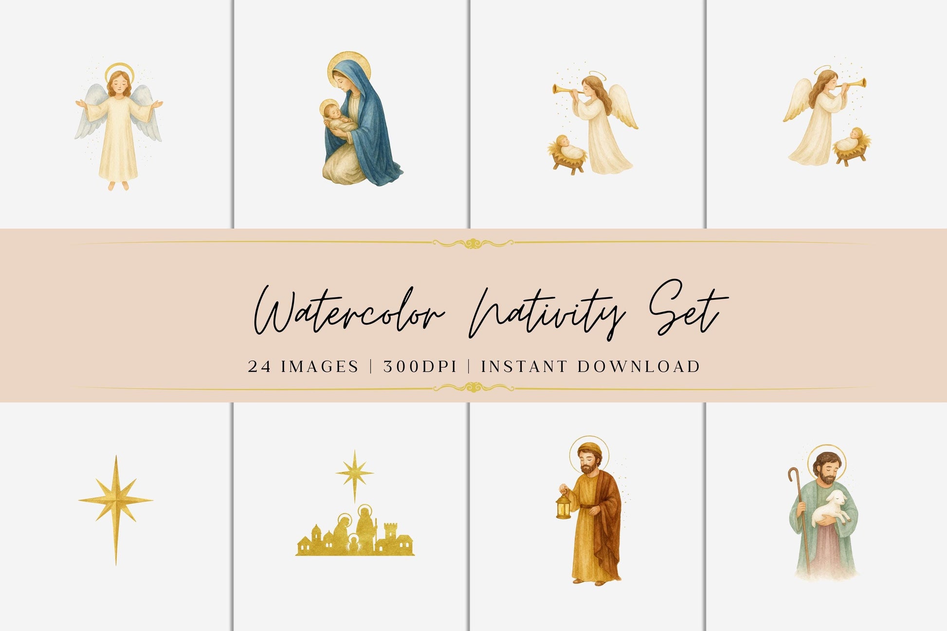 Baby Jesus in manger watercolor illustration — Ilustración del Niño Jesús en el pesebre en acuarela