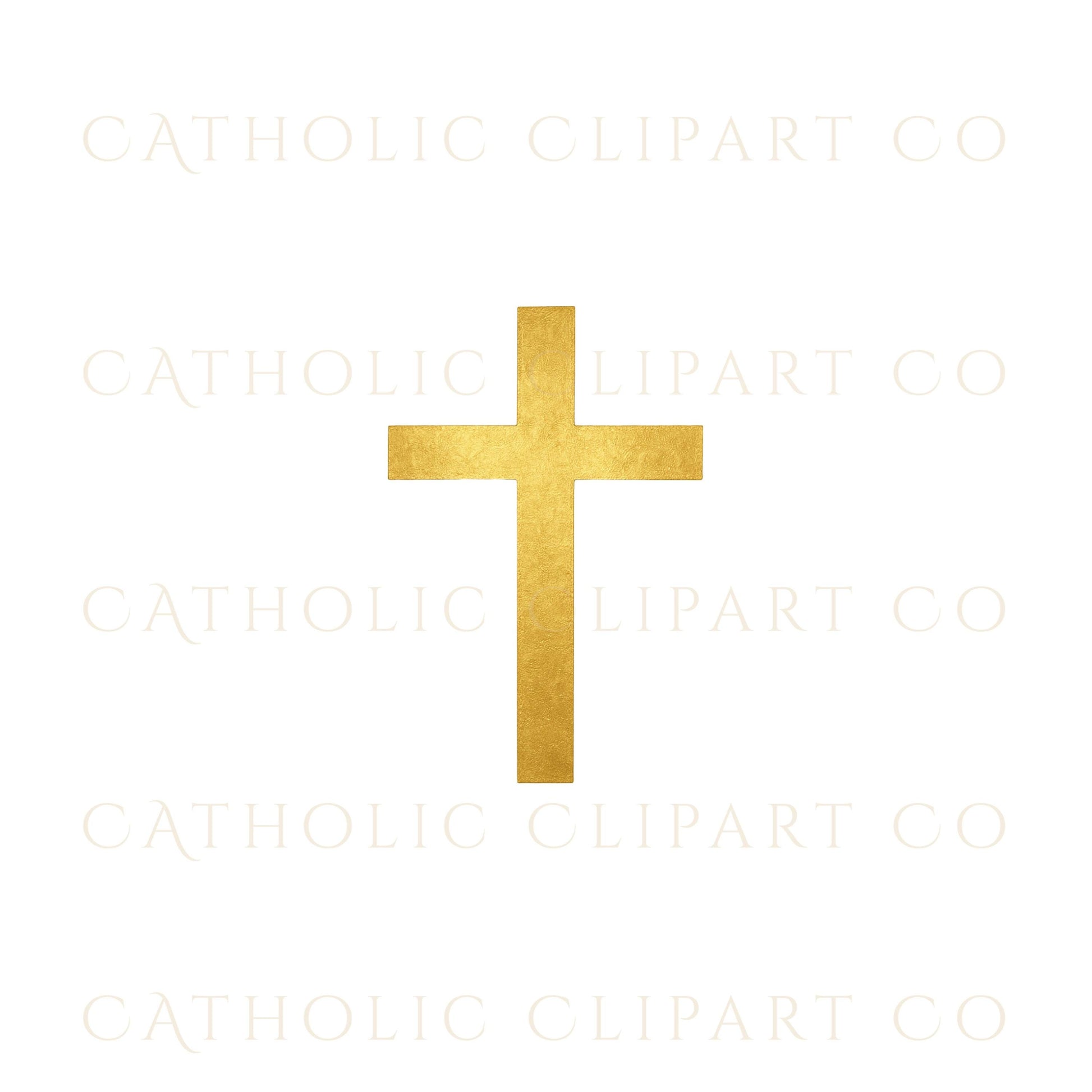 Vintage filigree gold cross clip art | Clipart de cruz dorada con filigrana vintage