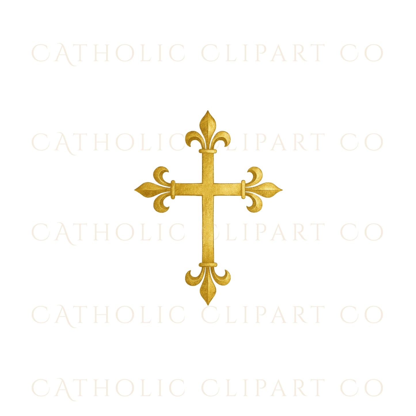 Golden Cross Clipart Bundle | Gold Christian Crosses PNG SVG JPG | Catholic Clipart, Baptism, First Communion, Wedding Printable Designs