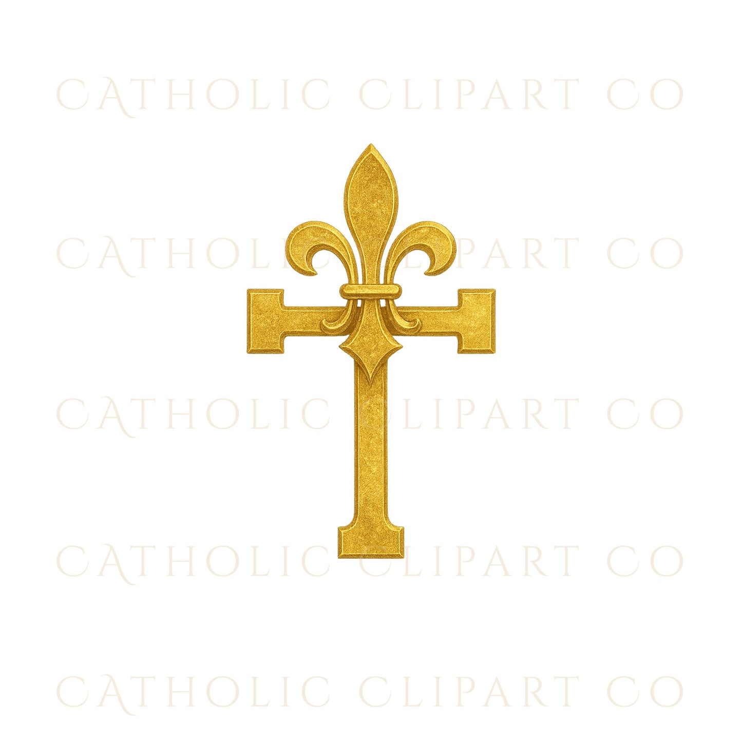 Watercolor gold cross for baptism invites | Cruz dorada acuarela para invitaciones de bautizo