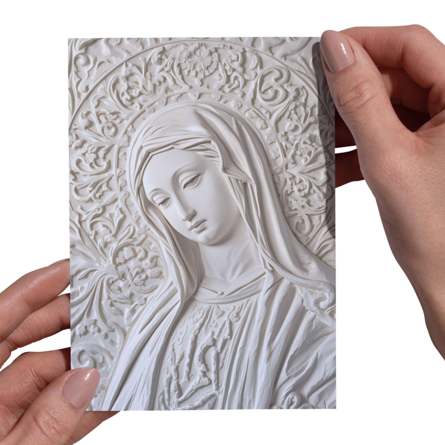 White textured Marian background / Fondo mariano texturizado blanco