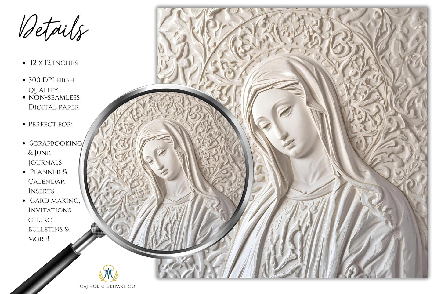 Embossed floral Catholic texture / Textura floral católica en relieve