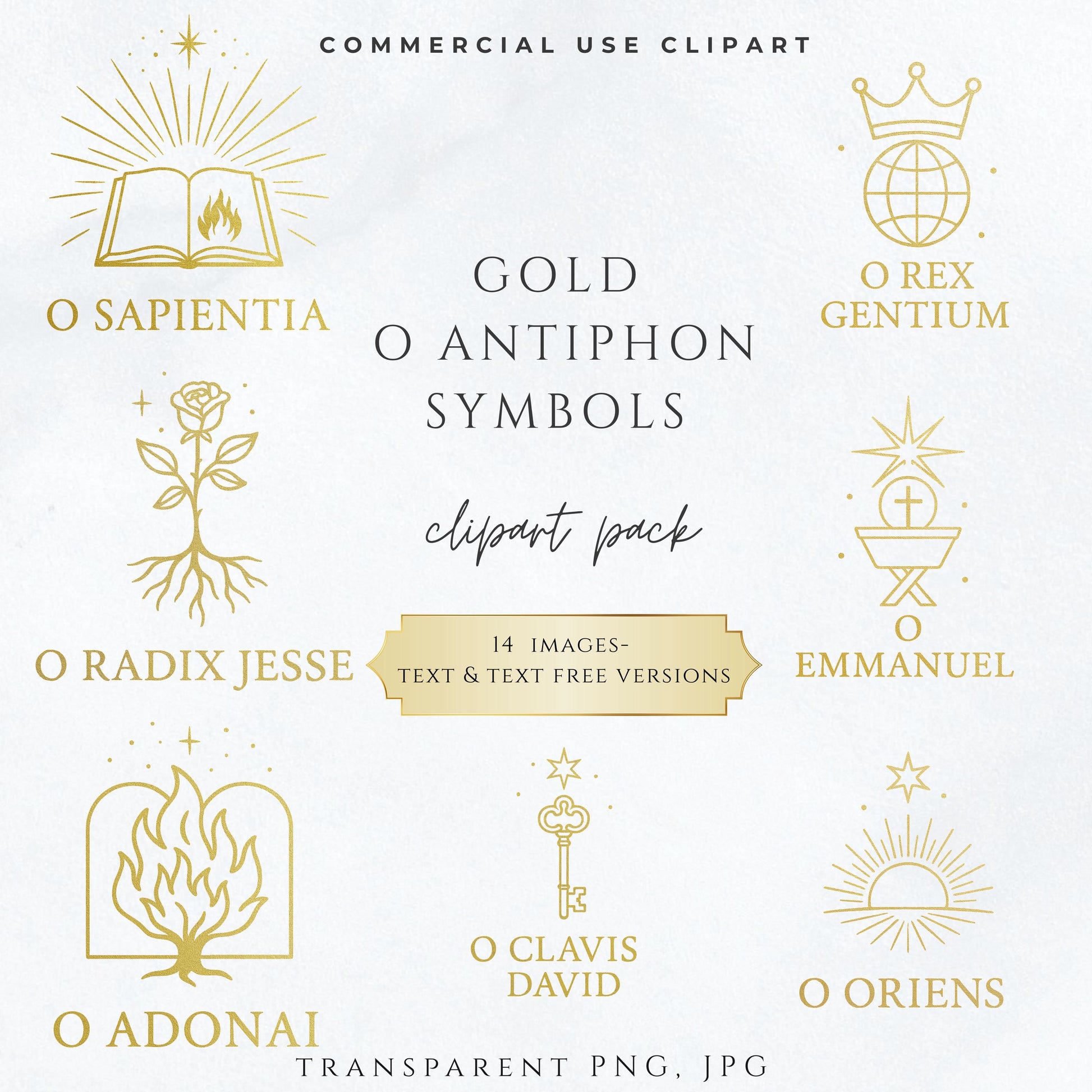 Gold O Sapientia symbol with open book and rays • Símbolo dorado O Sapientia con libro abierto y rayos