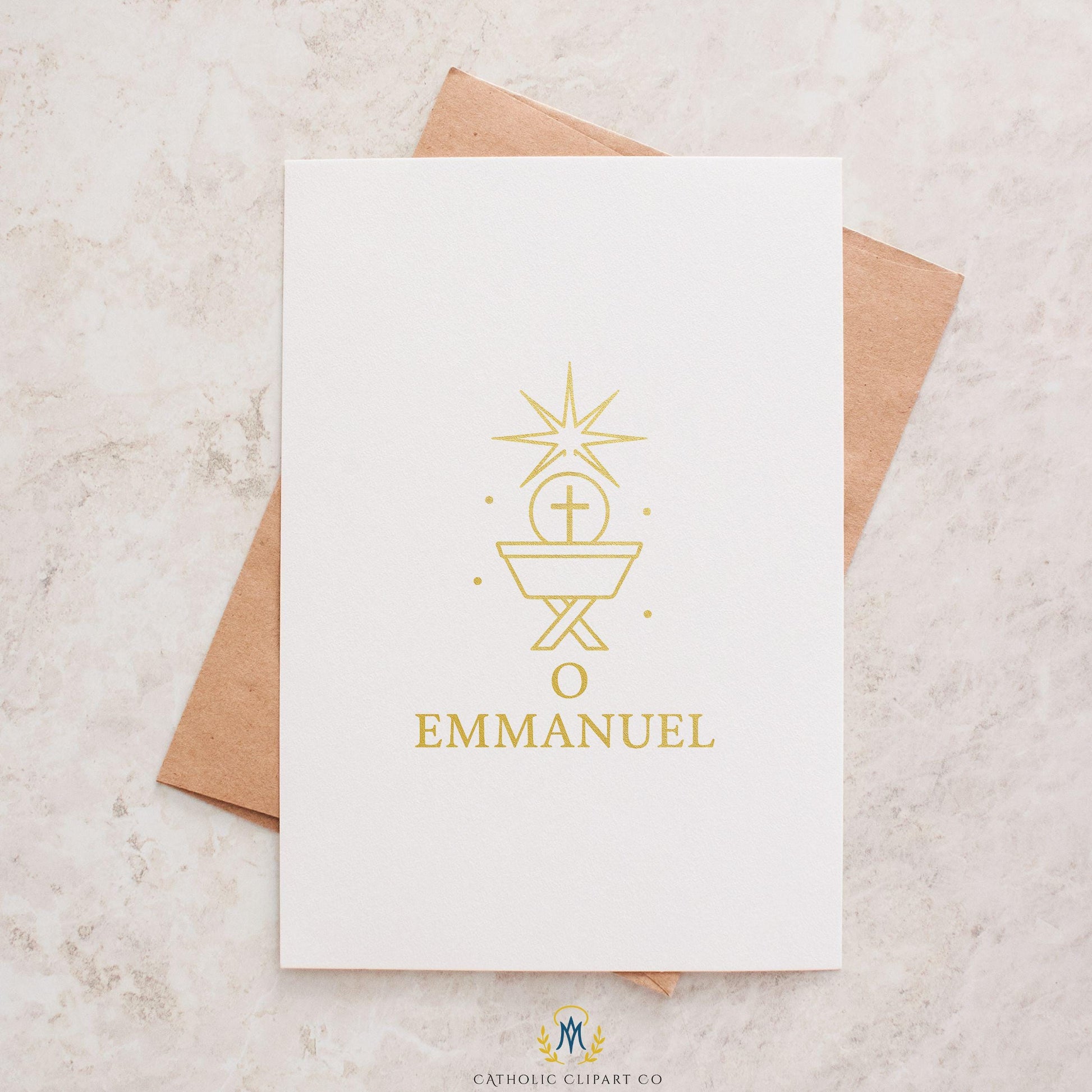 Gold religious clipart for Advent projects • Clipart religioso dorado para proyectos de Adviento