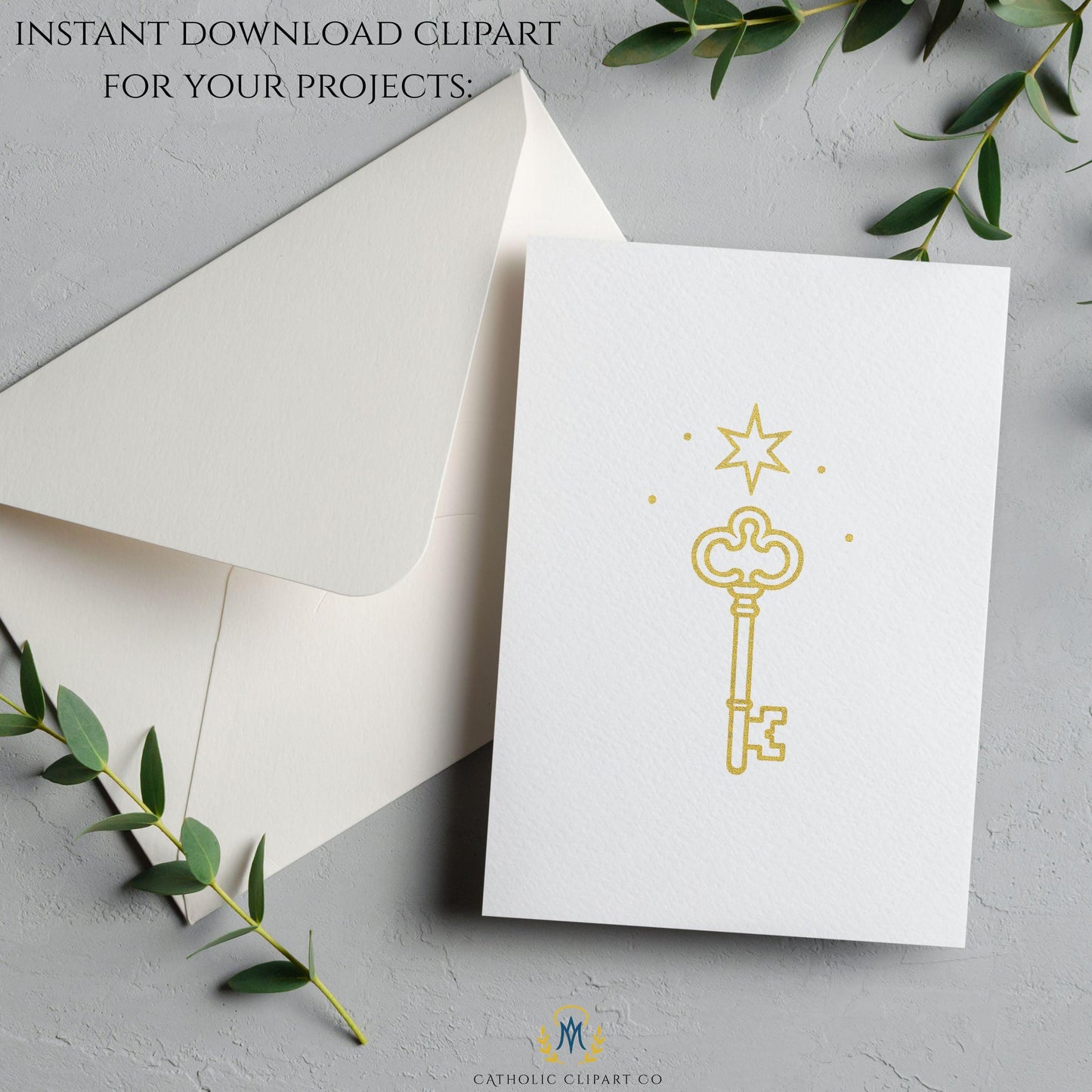 Catholic O Antiphon symbols in gold foil • Símbolos católicos de las Antífonas O en dorado