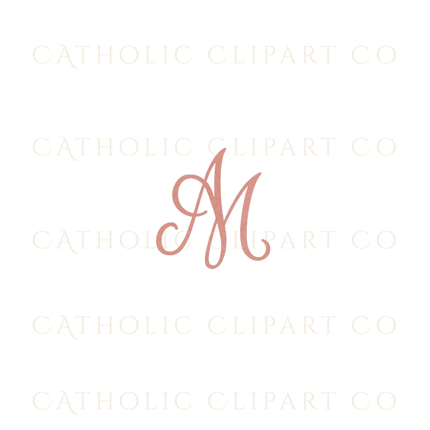 Elegant gold Marian monogram for Catholic art • Monograma mariano dorado para arte católico