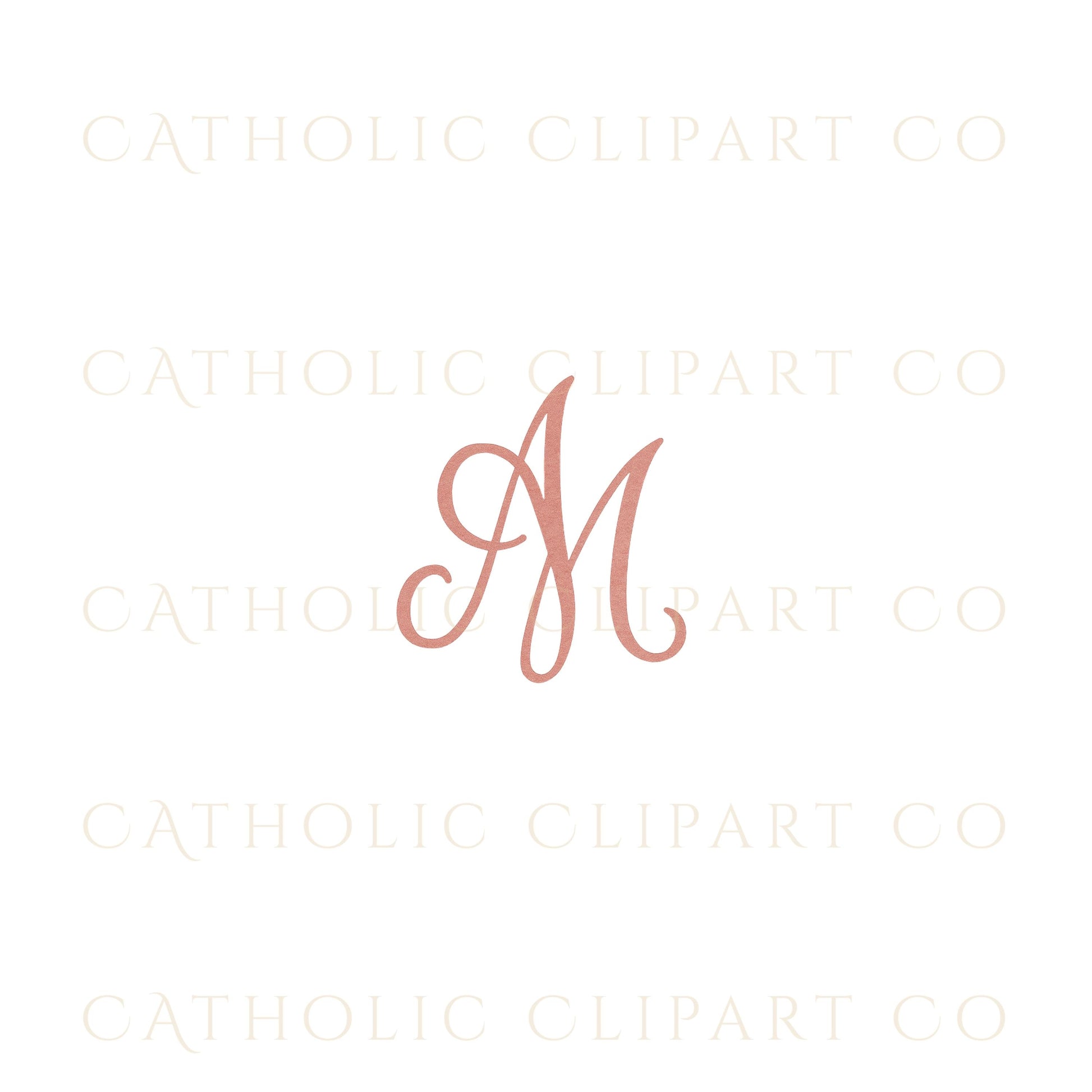 Elegant gold Marian monogram for Catholic art • Monograma mariano dorado para arte católico