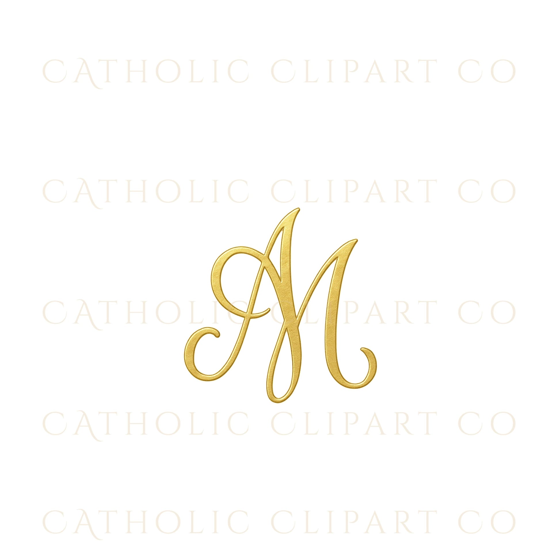 Delicate floral Marian emblem • Emblema mariano floral delicado