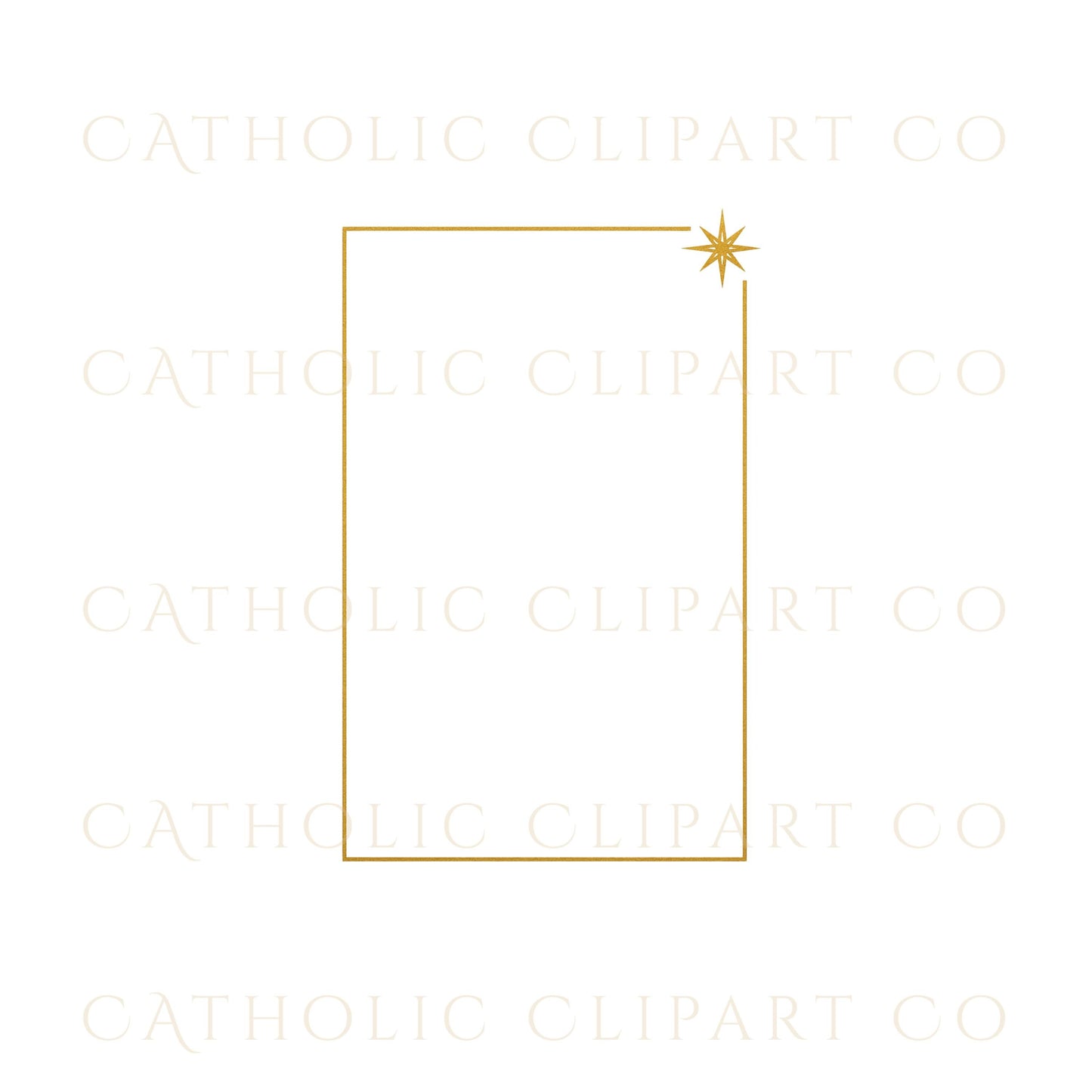 Gold frame with Nativity silhouette at the top for holiday projects • Marco dorado con silueta del Nacimiento arriba para proyectos navideños