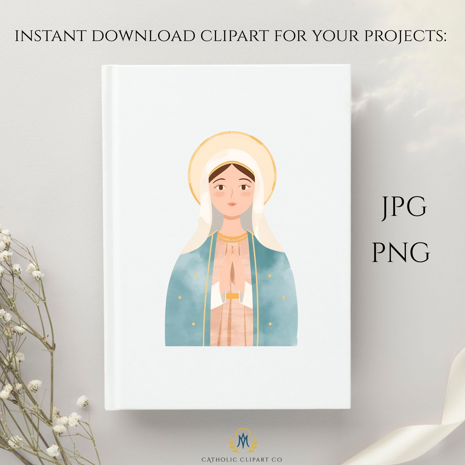 Holy Mary praying digital art | Arte digital de la Virgen María orando