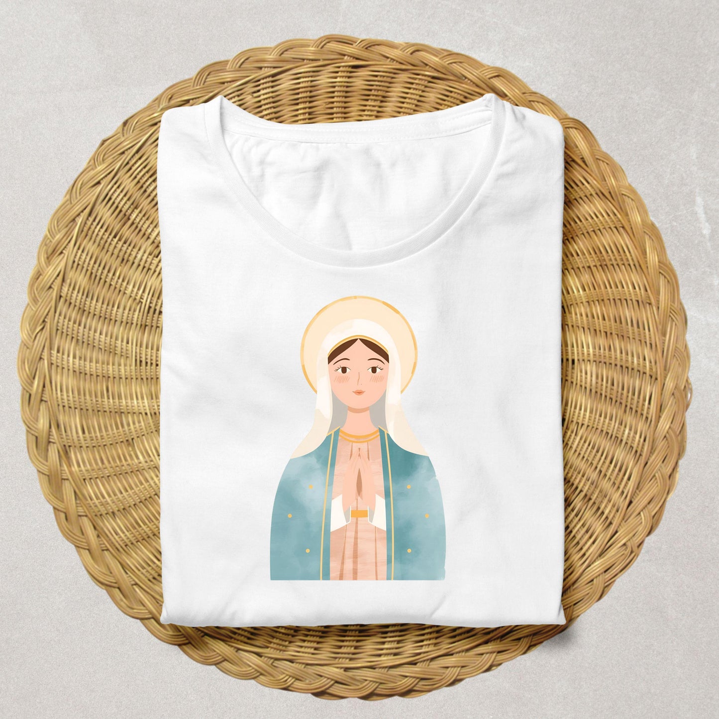 Printable Virgin Mary illustration | Ilustración imprimible de la Virgen María
