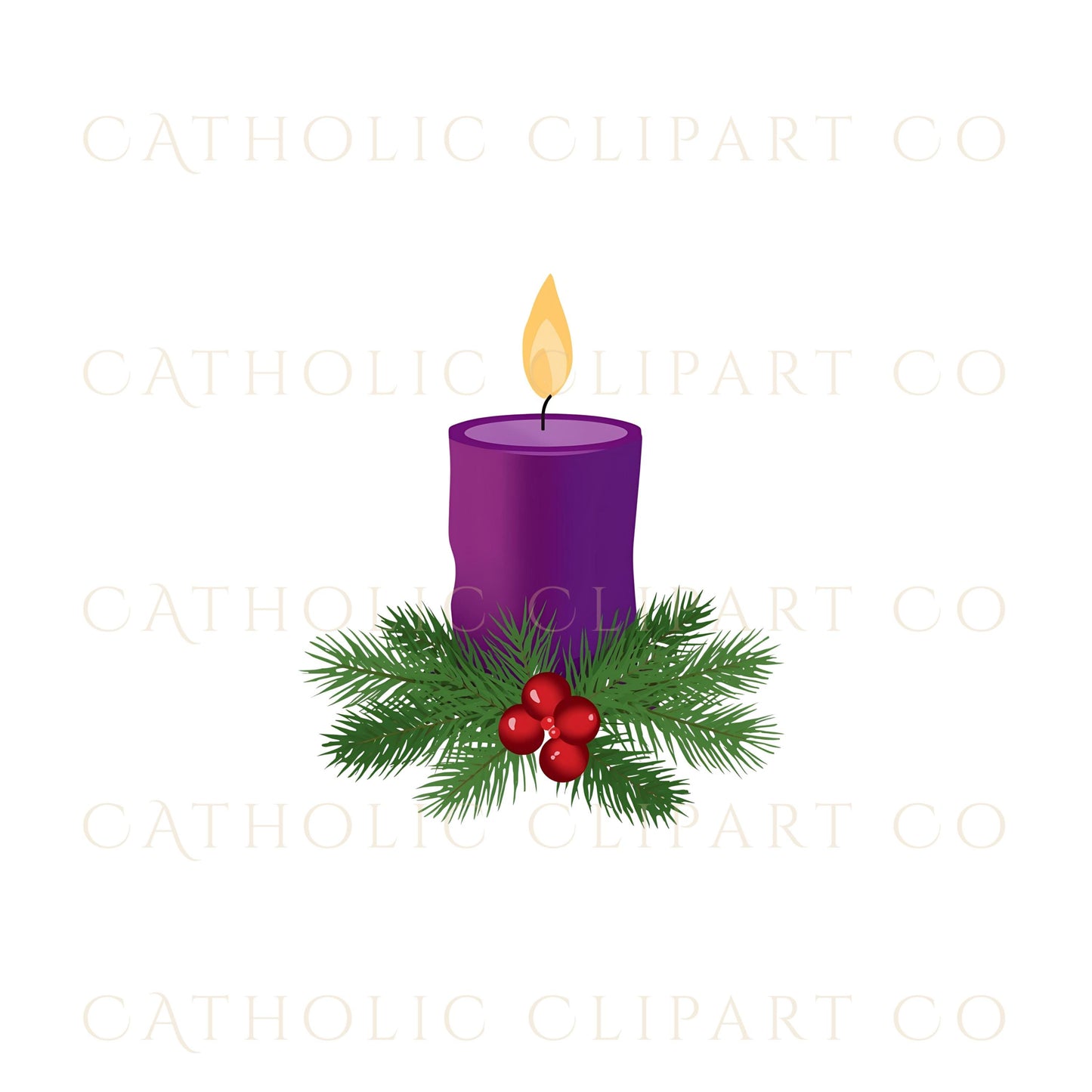 Christian Advent wreath illustration • Ilustración de corona de Adviento cristiana